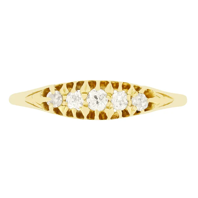Victorian 0.34ct Diamond Five Stone Ring, c.1880s