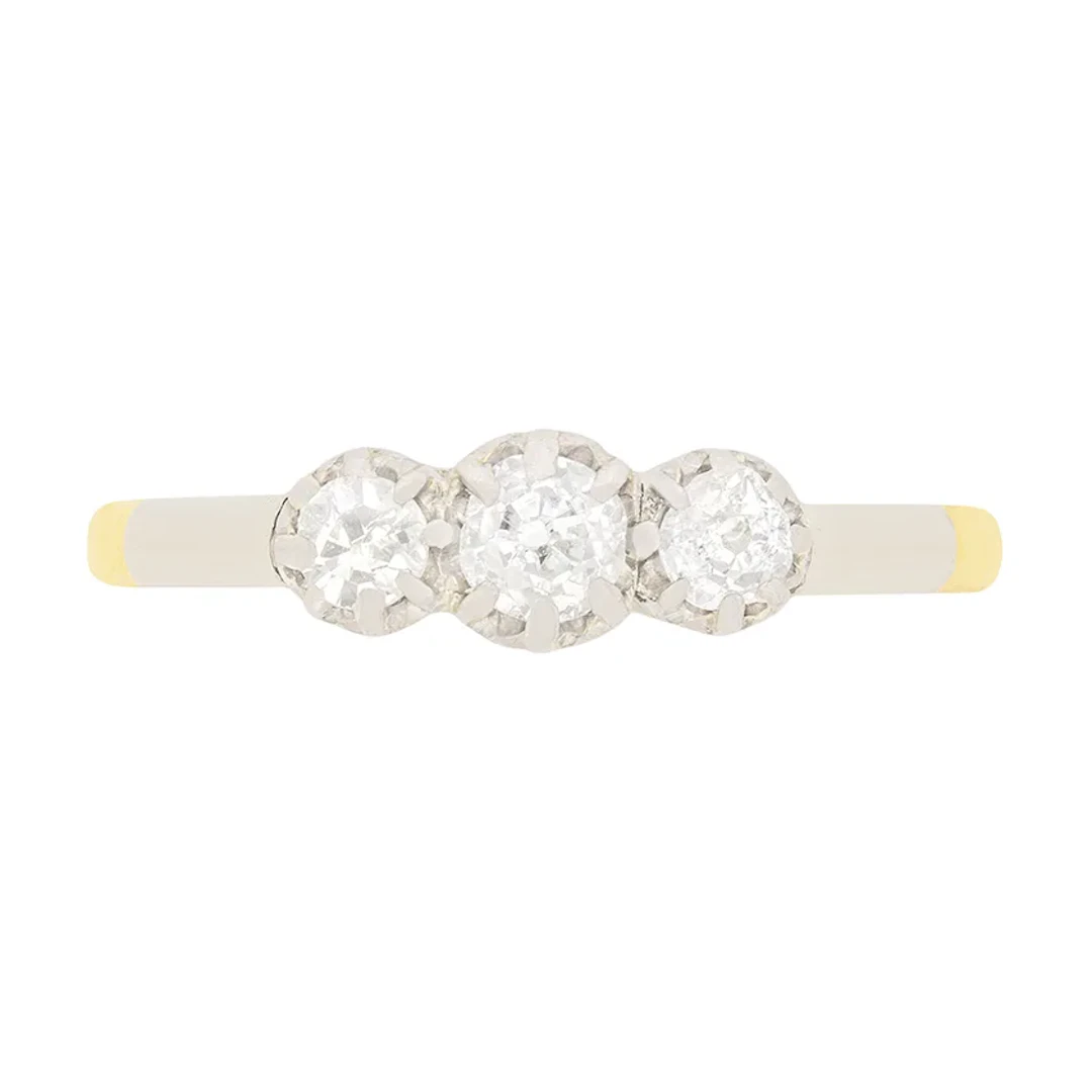 Art Deco 0.40ct Diamond Three Stone Engagement Ring, c.1920s