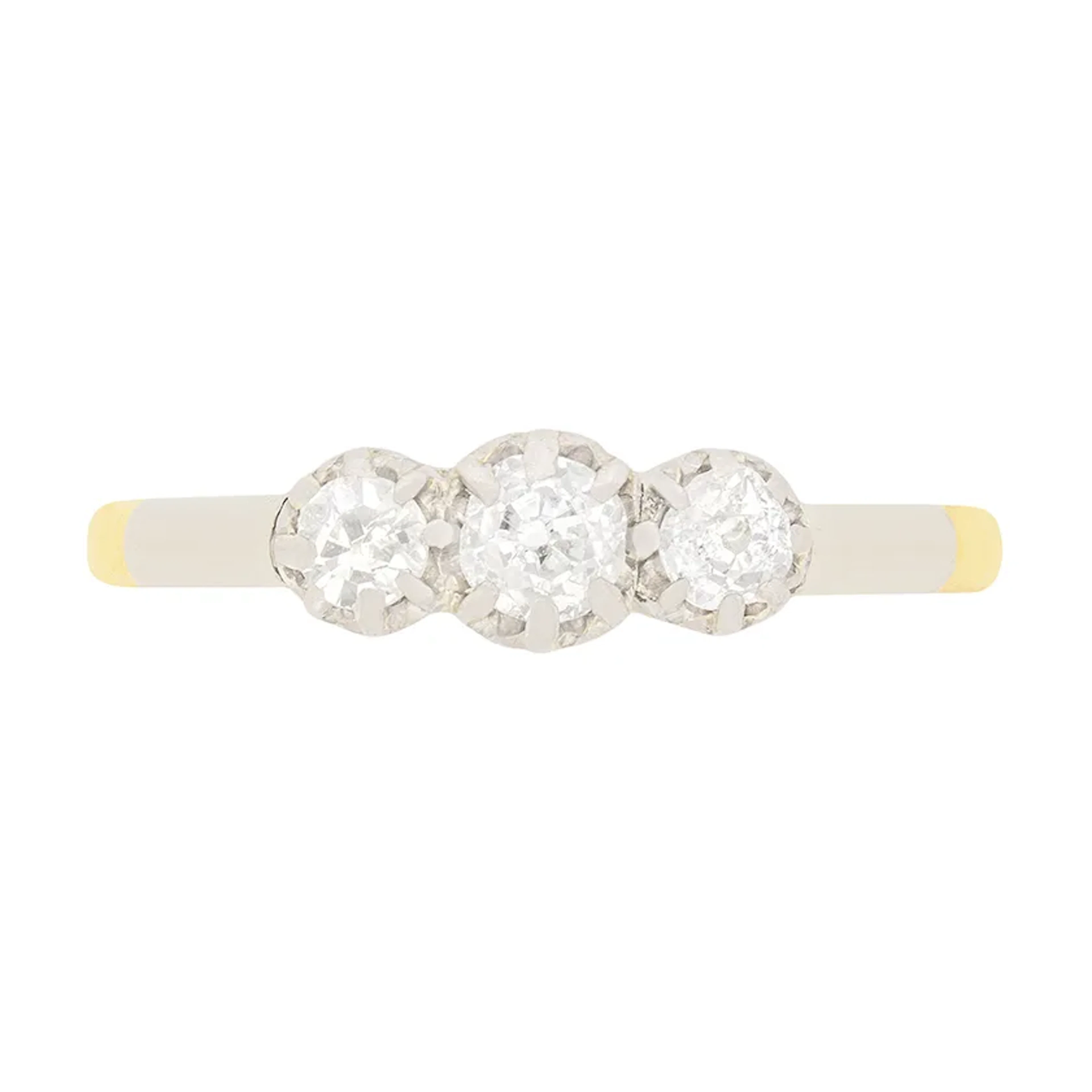 Art Deco 0.40ct Diamond Three Stone Engagement Ring, c.1920s