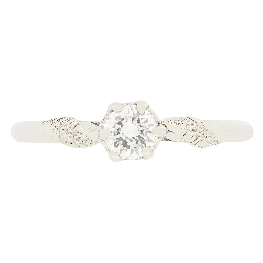 Late Deco 0.35 carat Solitaire Ring, c.1940s