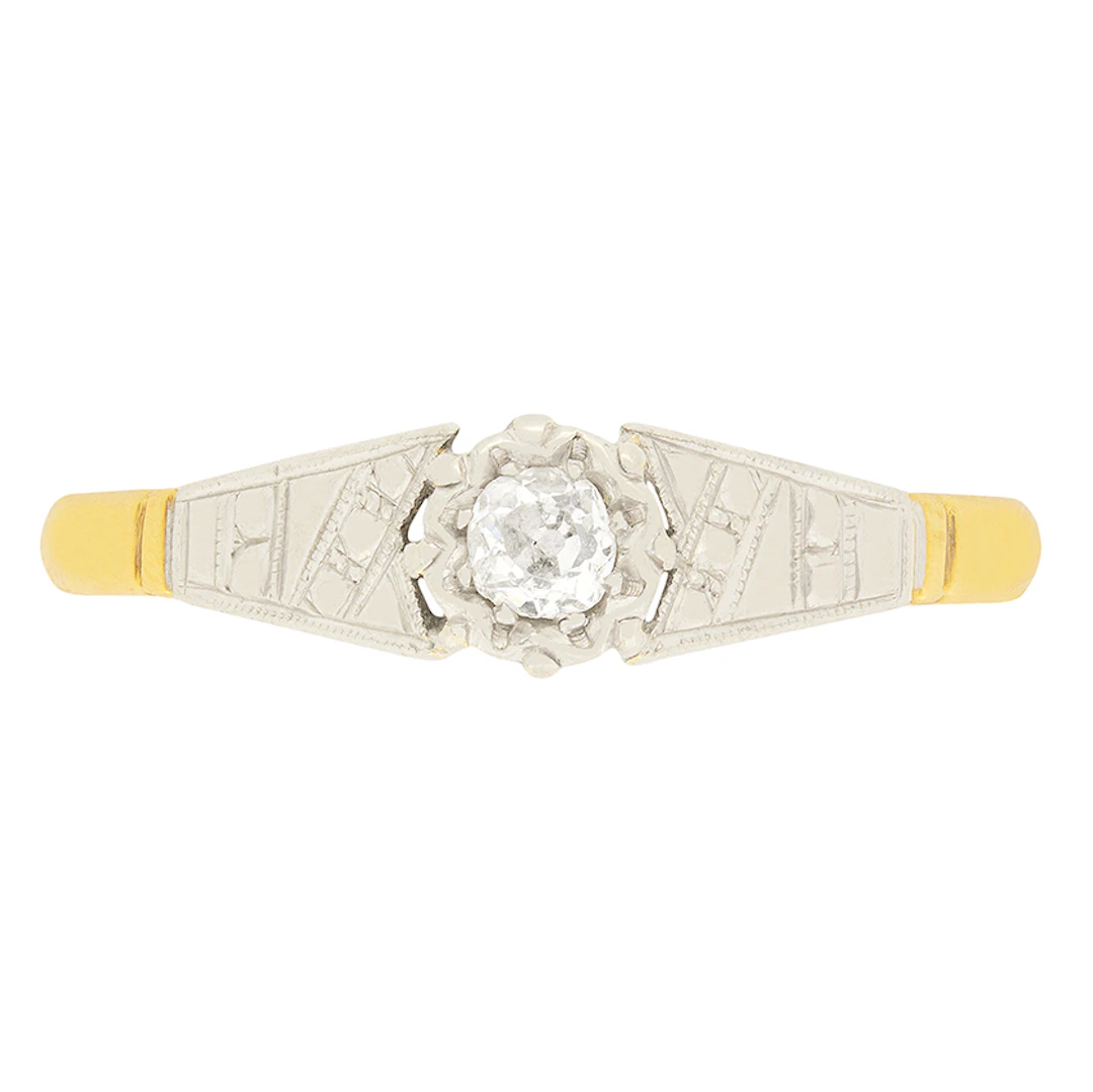 Art Deco 0.15ct Diamond Solitaire Ring, c.1920s