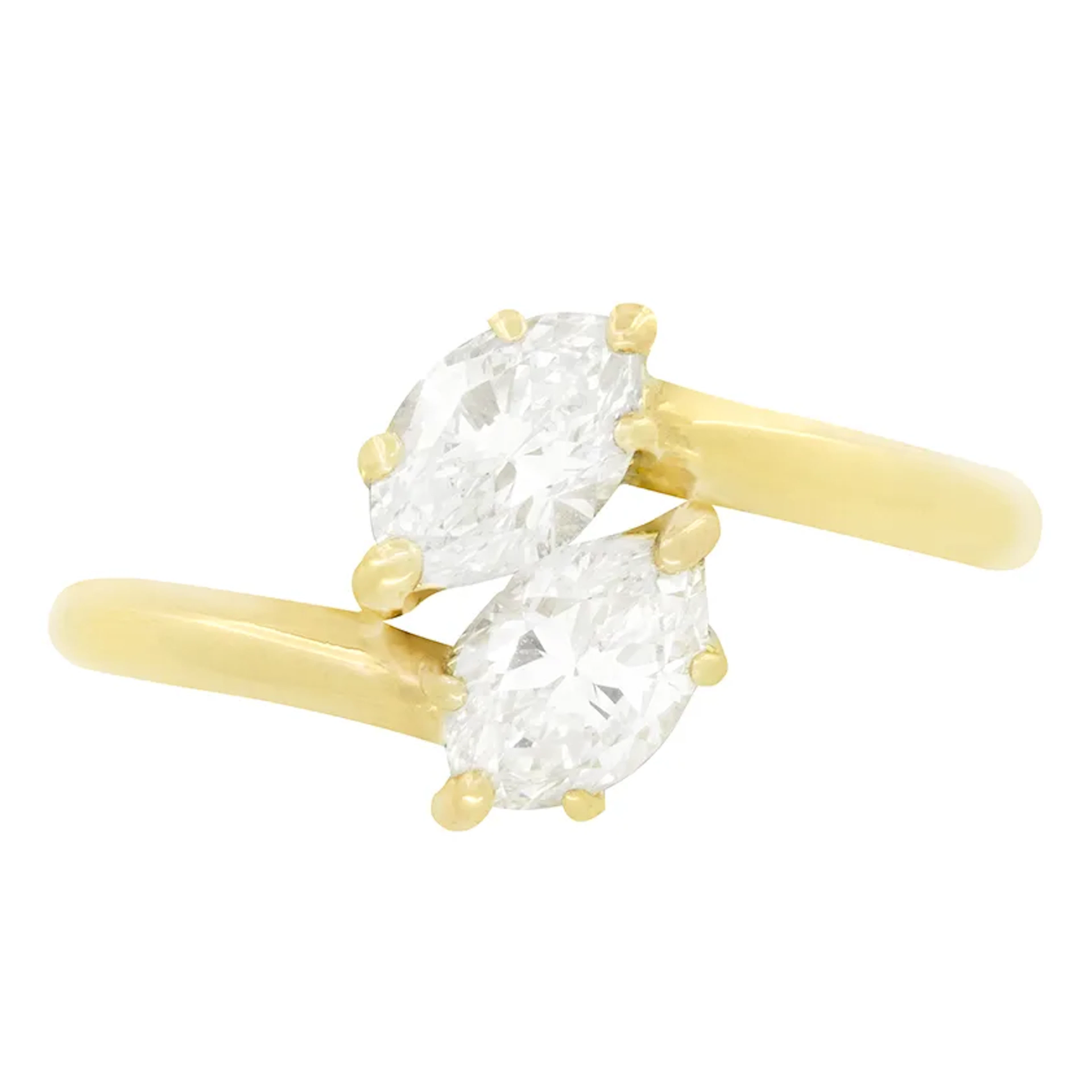 Vintage Cartier 0.45ct Diamond Two Stone Ring, c.1960s
