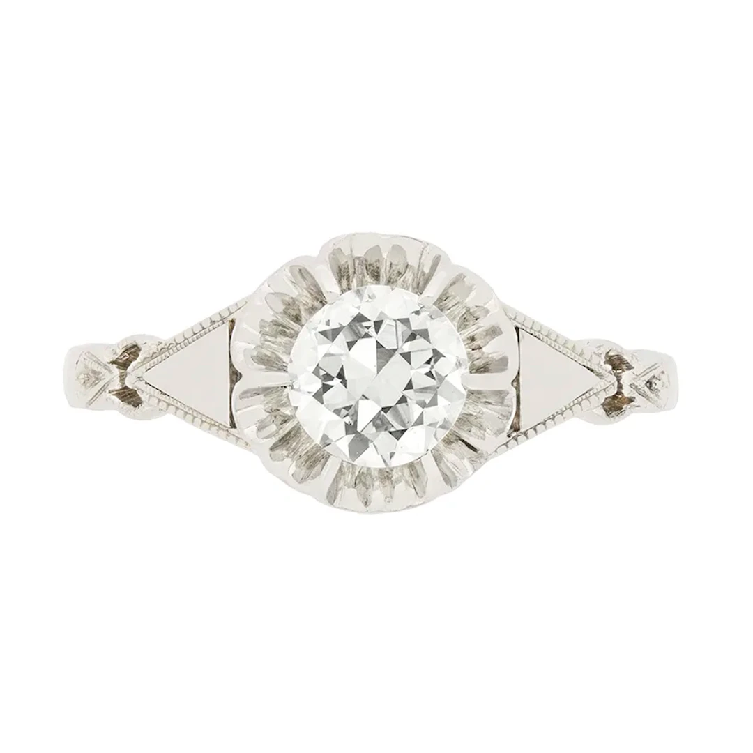 Art Deco 0.64ct Diamond Solitaire Engagement Ring, c.1930s