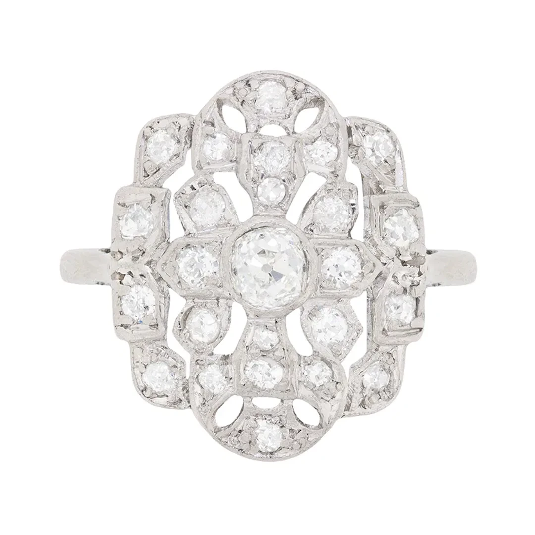 Art Deco Diamond Cluster Ring, c.1920s