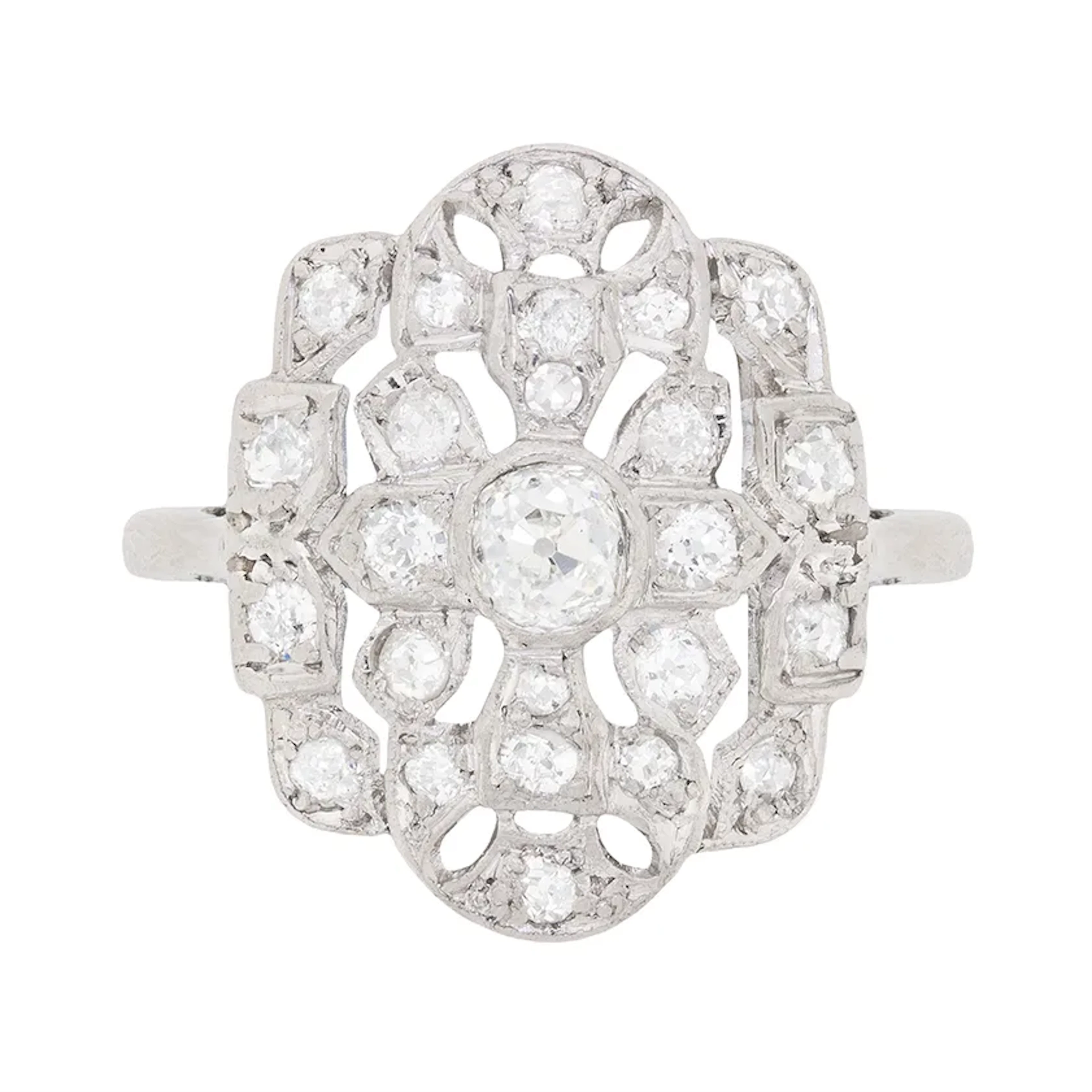 Art Deco Diamond Cluster Ring, c.1920s