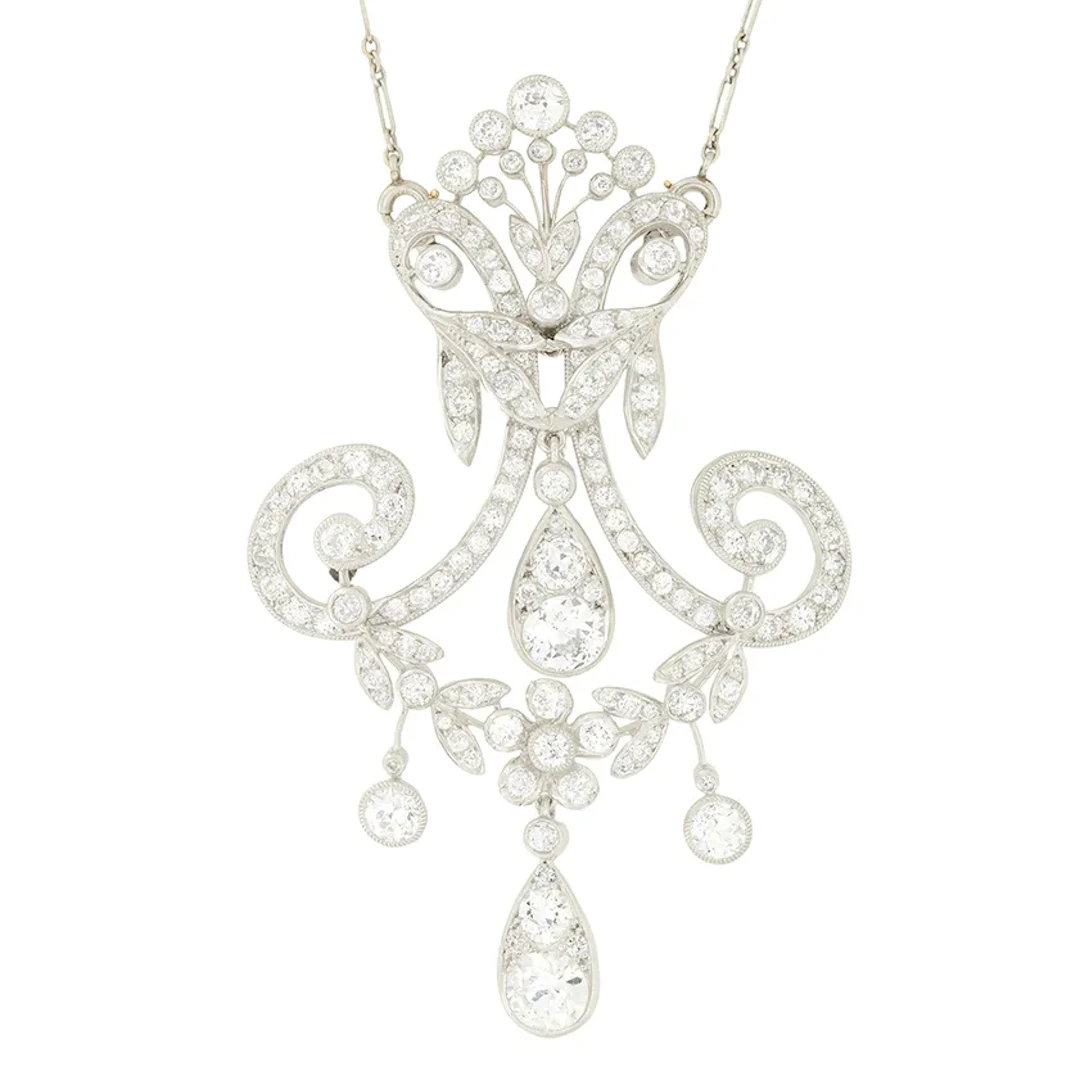 Art Deco 6.00ct Chandelier Necklace Brooch, c.1920s
