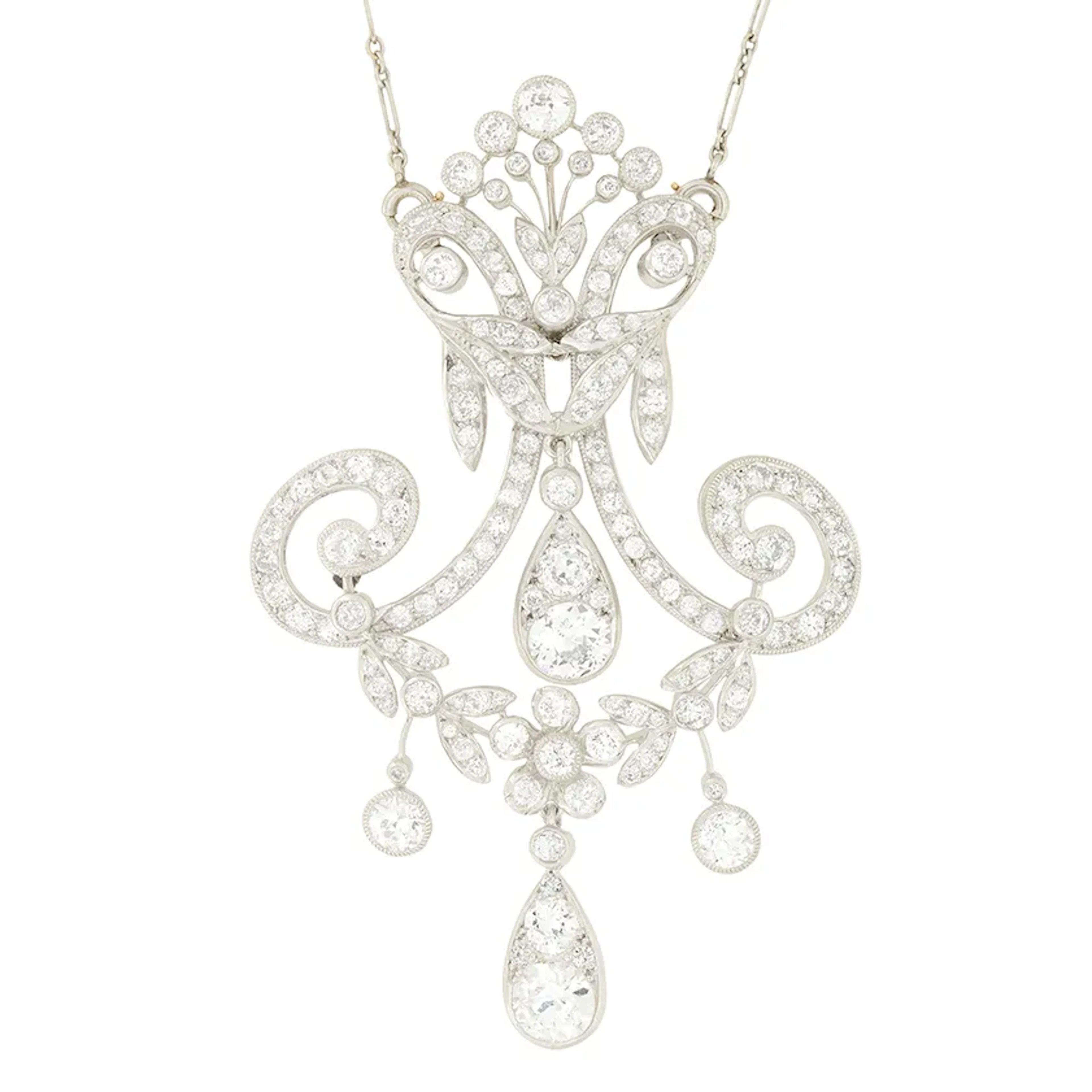 Art Deco 6.00ct Chandelier Necklace Brooch, c.1920s