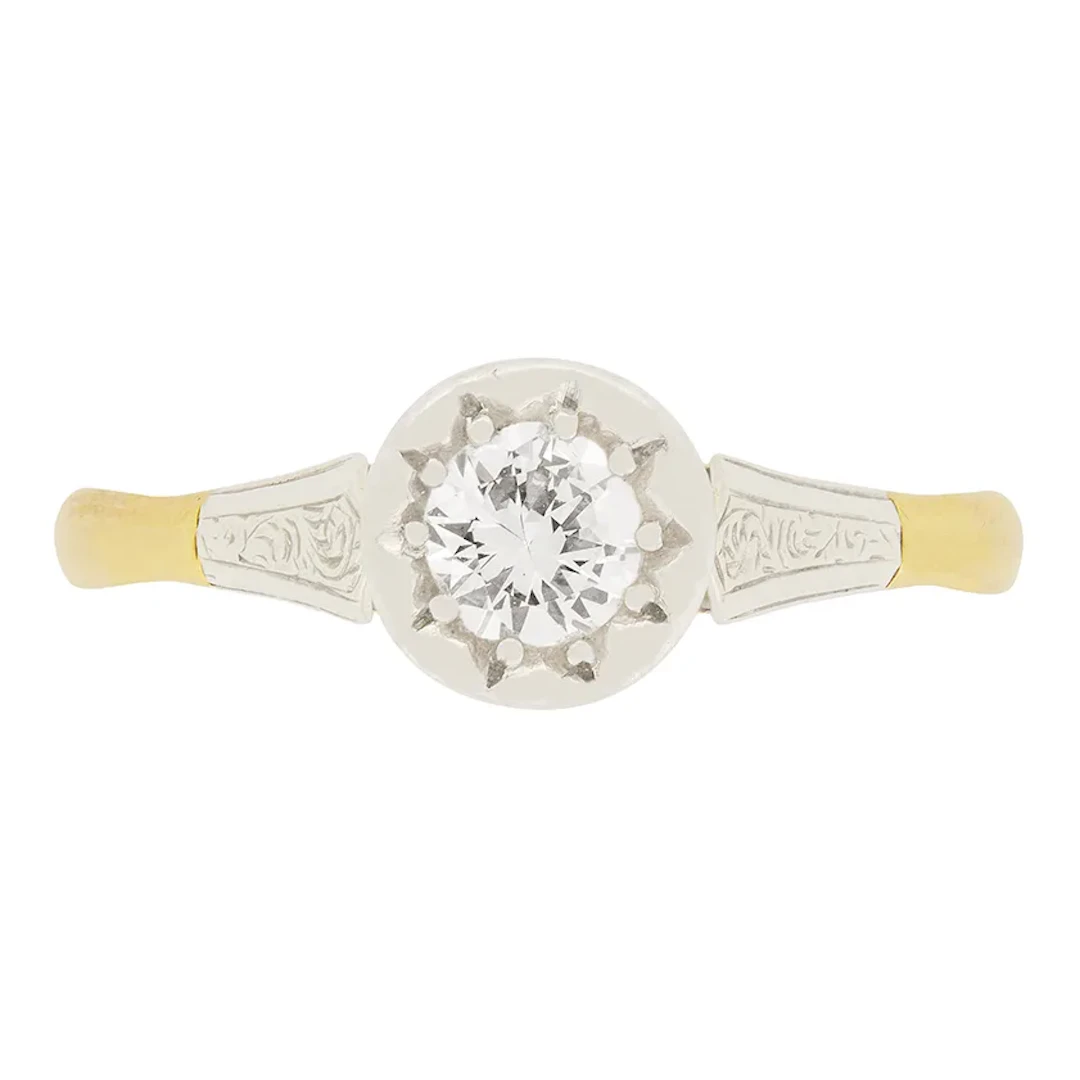 Art Deco 0.40ct Diamond Solitaire Ring, c.1930s