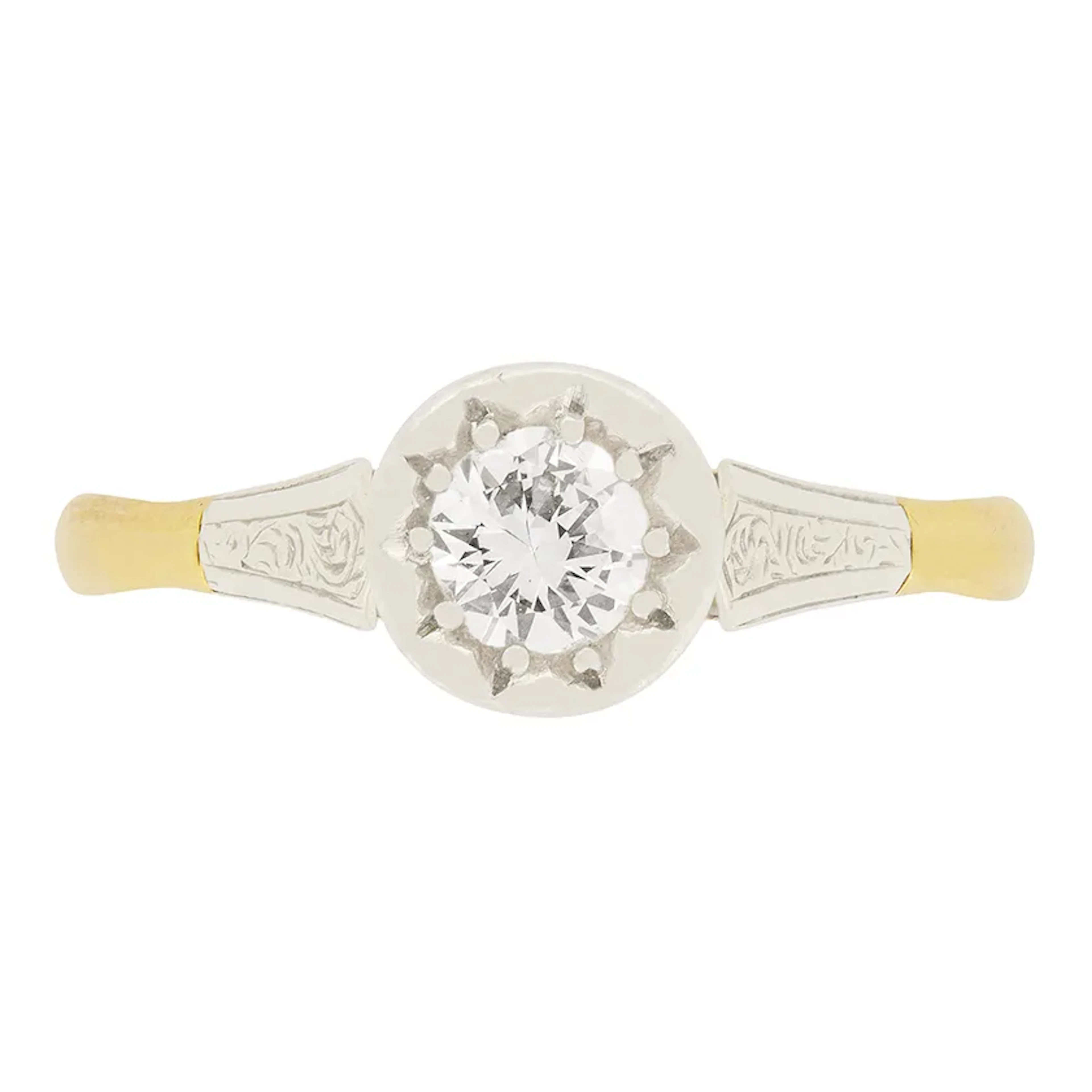 Art Deco 0.40ct Diamond Solitaire Ring, c.1930s