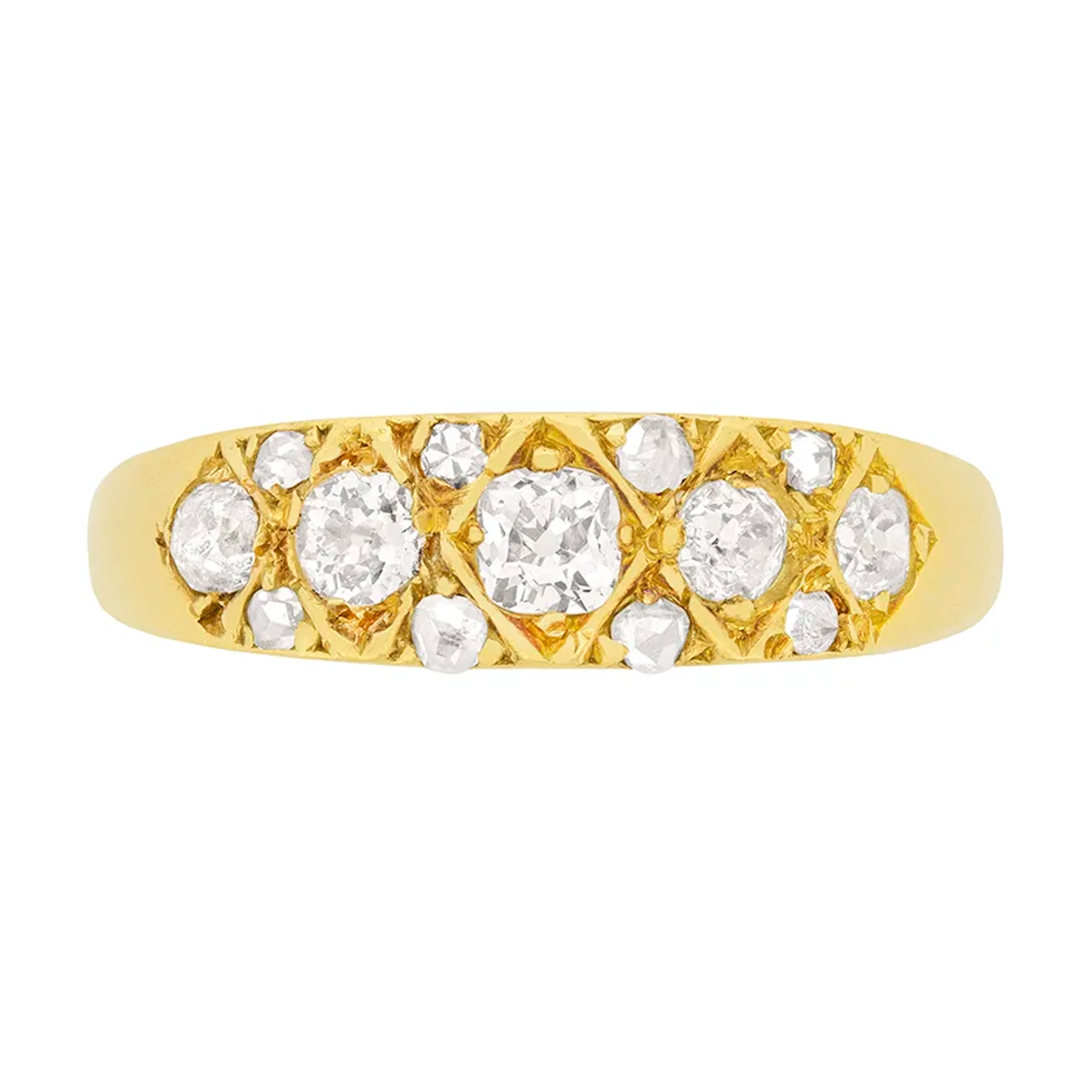 Victorian 0.85ct Diamond Five Stone Ring, c.1880s