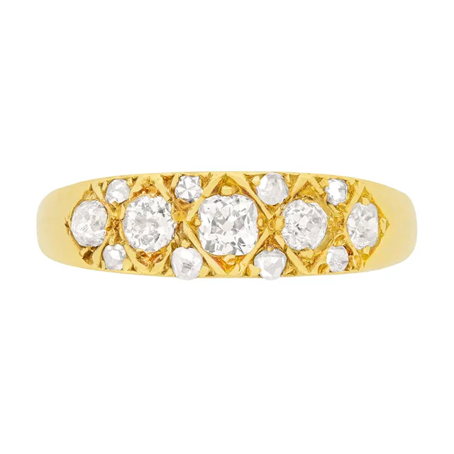 Victorian 0.85ct Diamond Five Stone Ring, c.1880s
