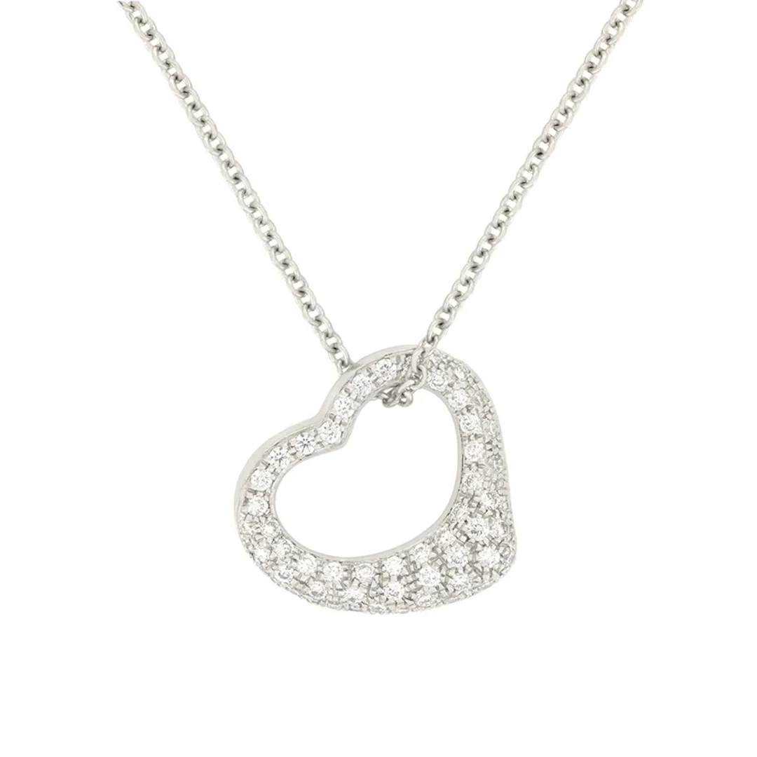 Tiffany & Co. ‘Elsa Peretti’ 0.45ct Diamond Open Heart Pendant