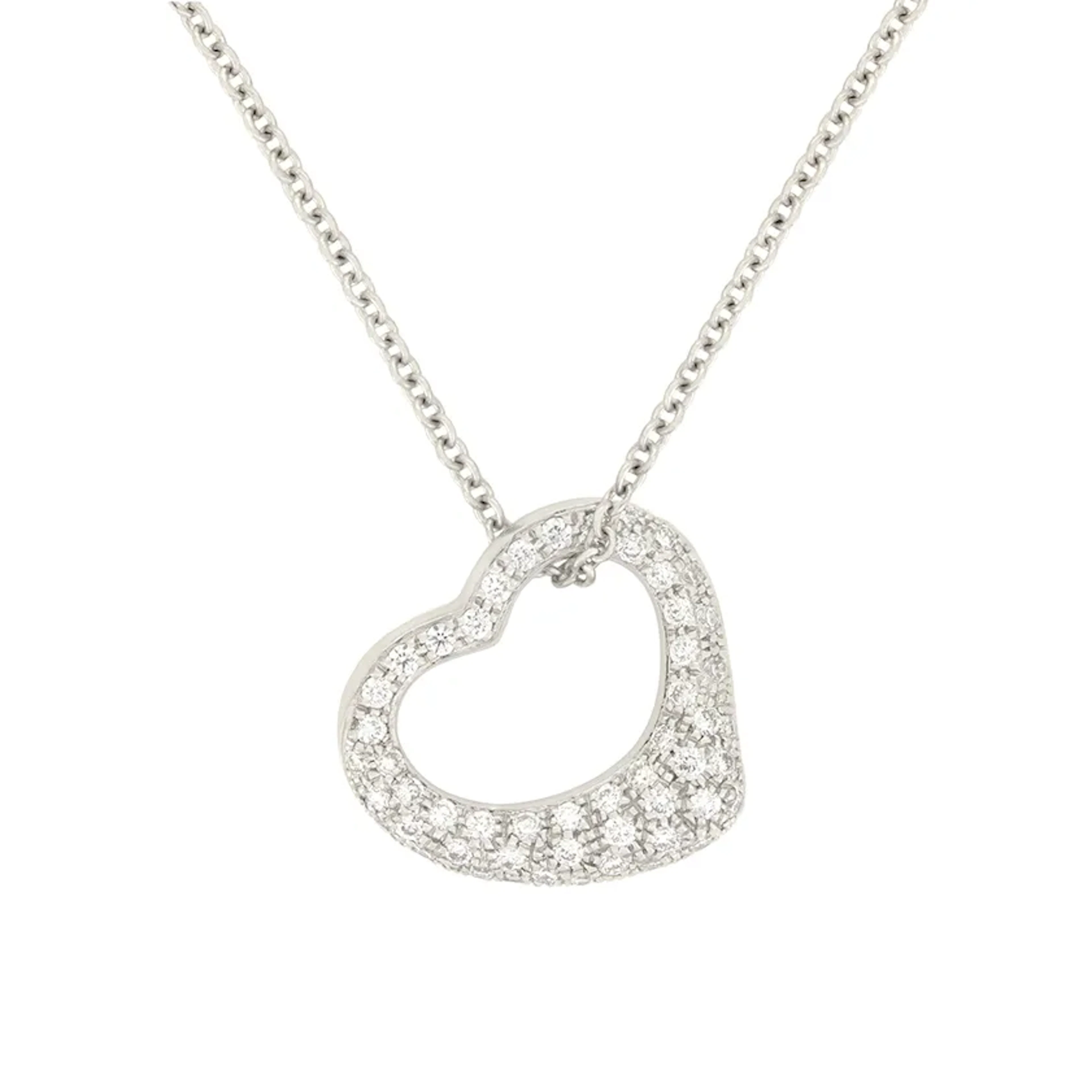 Tiffany & Co. ‘Elsa Peretti’ 0.45ct Diamond Open Heart Pendant