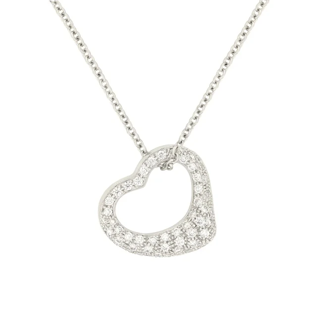 Tiffany & Co. ‘Elsa Peretti’ 0.45ct Diamond Open Heart Pendant
