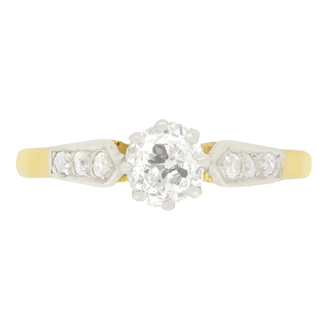 Edwardian 0.81ct Diamond Solitaire Ring, c.1910s