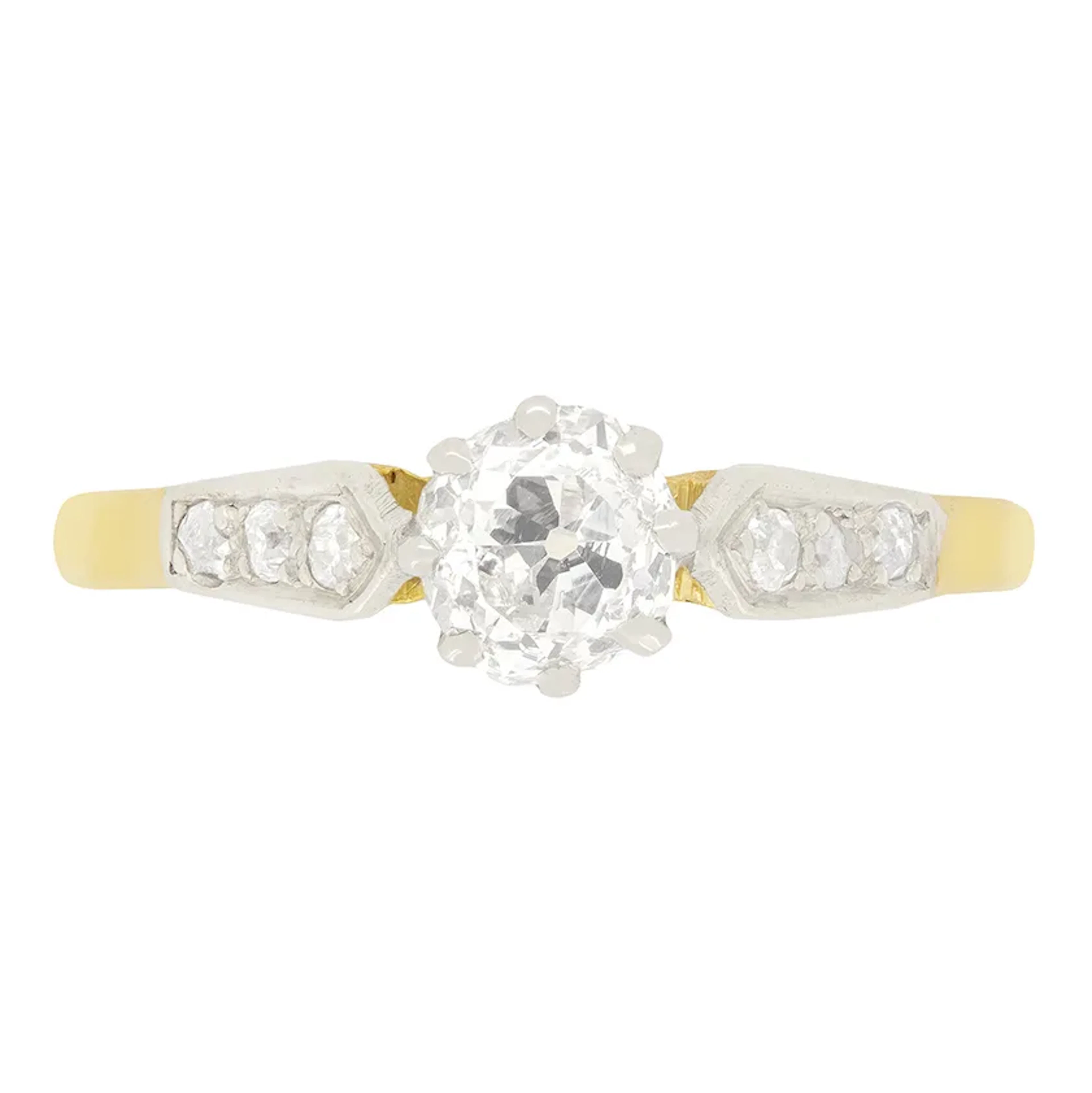Edwardian 0.81ct Diamond Solitaire Ring, c.1910s
