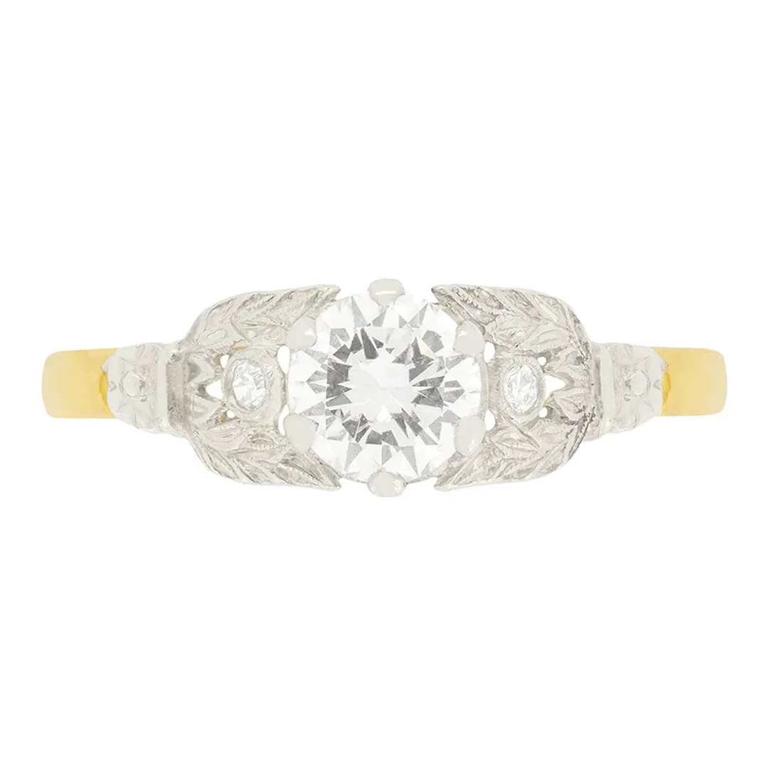 Art Deco 0.65ct Diamond Solitaire Ring, c.1930s