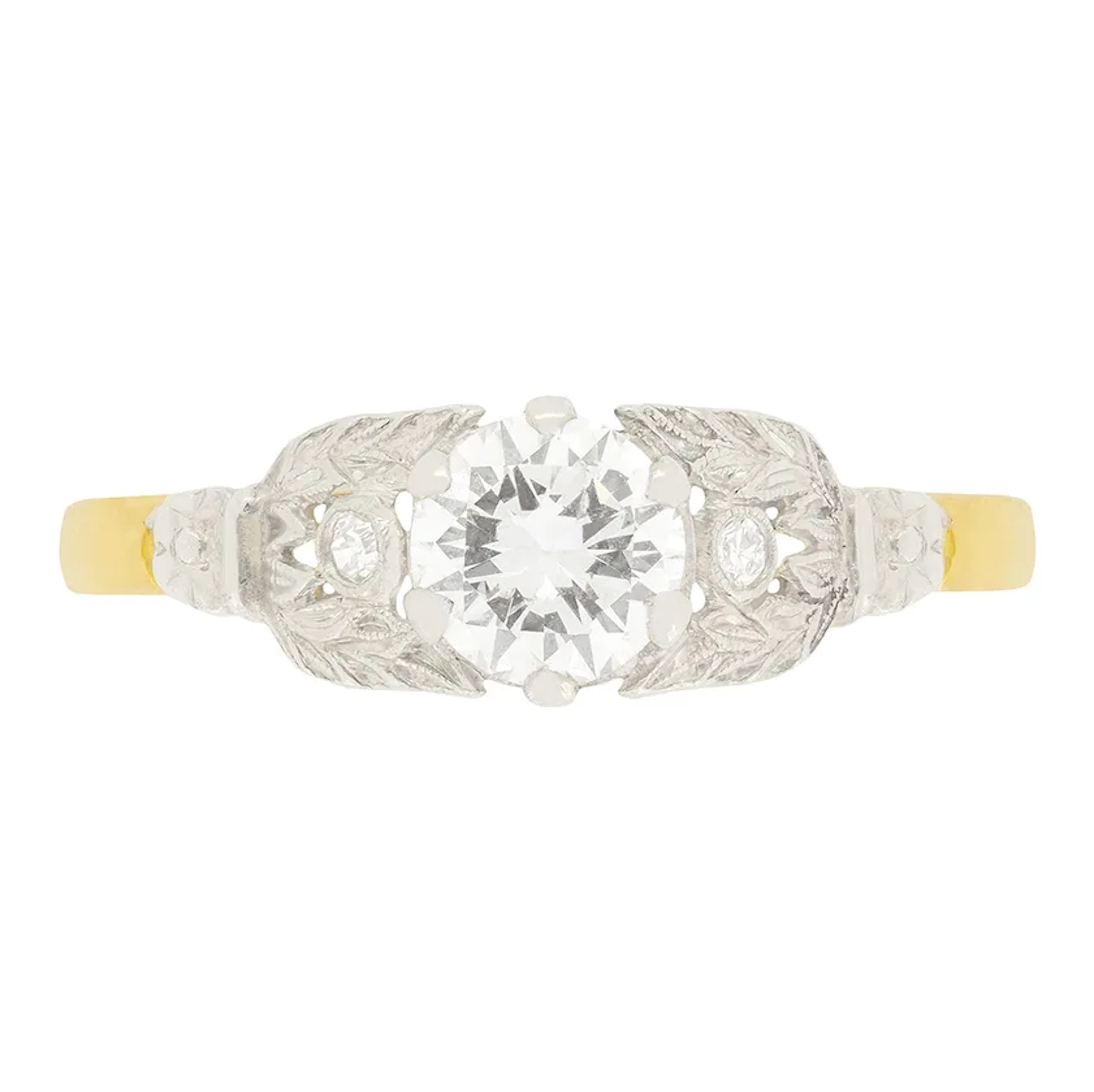 Art Deco 0.65ct Diamond Solitaire Ring, c.1930s