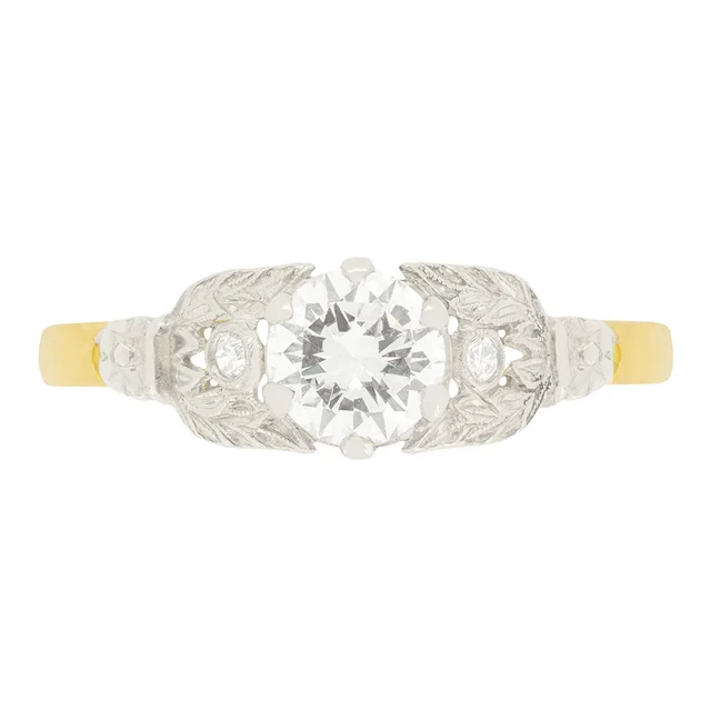 Art Deco 0.65ct Diamond Solitaire Ring, c.1930s