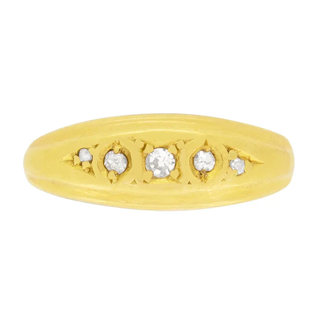 Edwardian 0.11ct Diamond Five Stone Ring, c.1910s