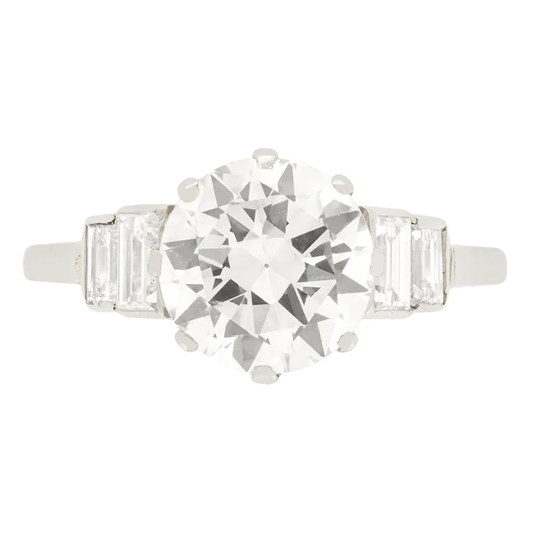 Late Deco 2.25ct Diamond Solitaire Ring, c.1930s
