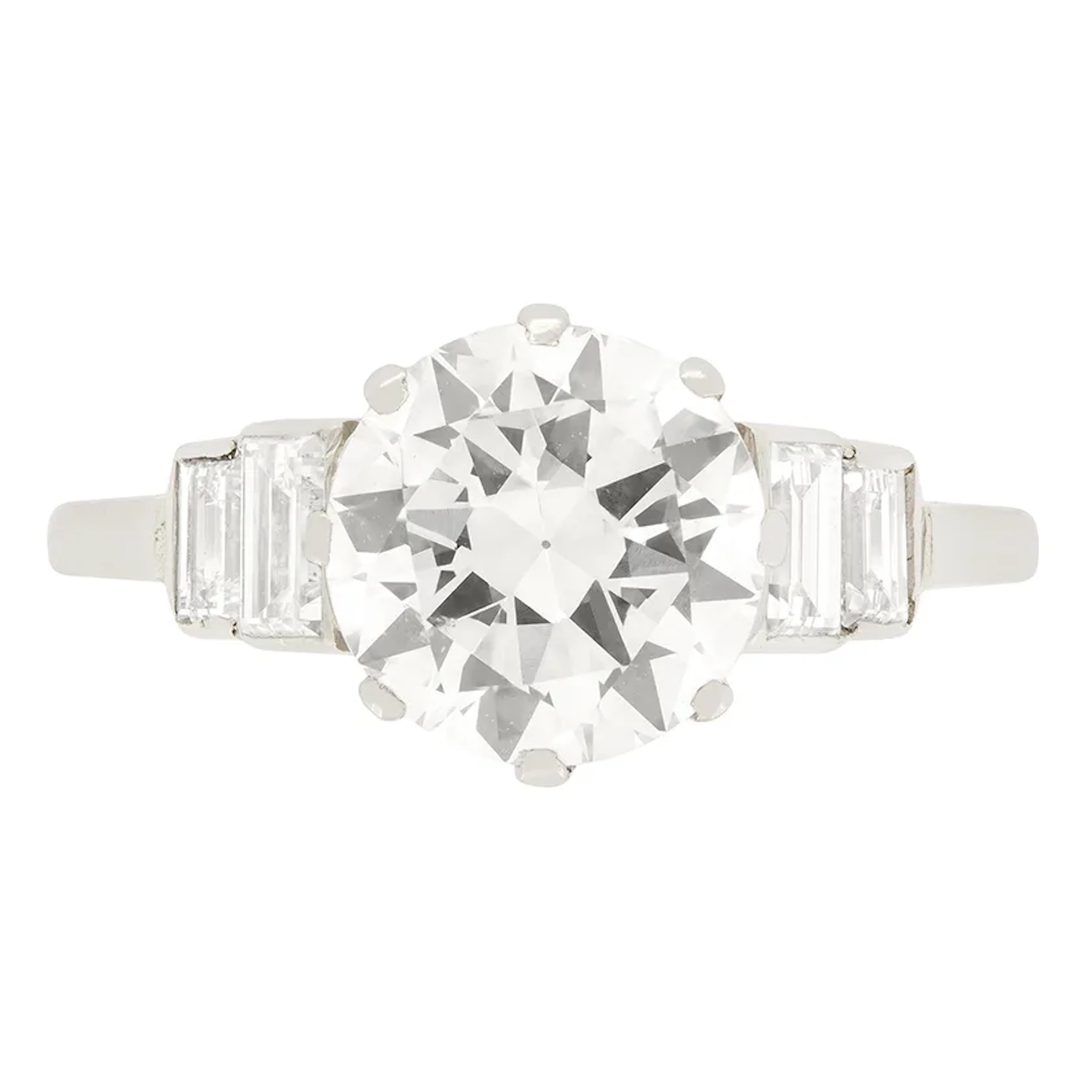 Late Deco 2.25ct Diamond Solitaire Ring, c.1930s