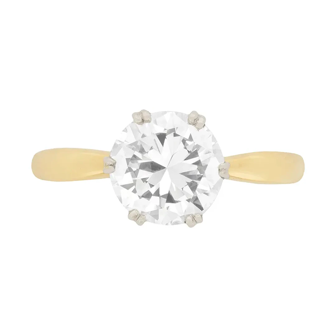 Late Art Deco 1.50ct Diamond Solitaire Engagement Ring, c.1930s