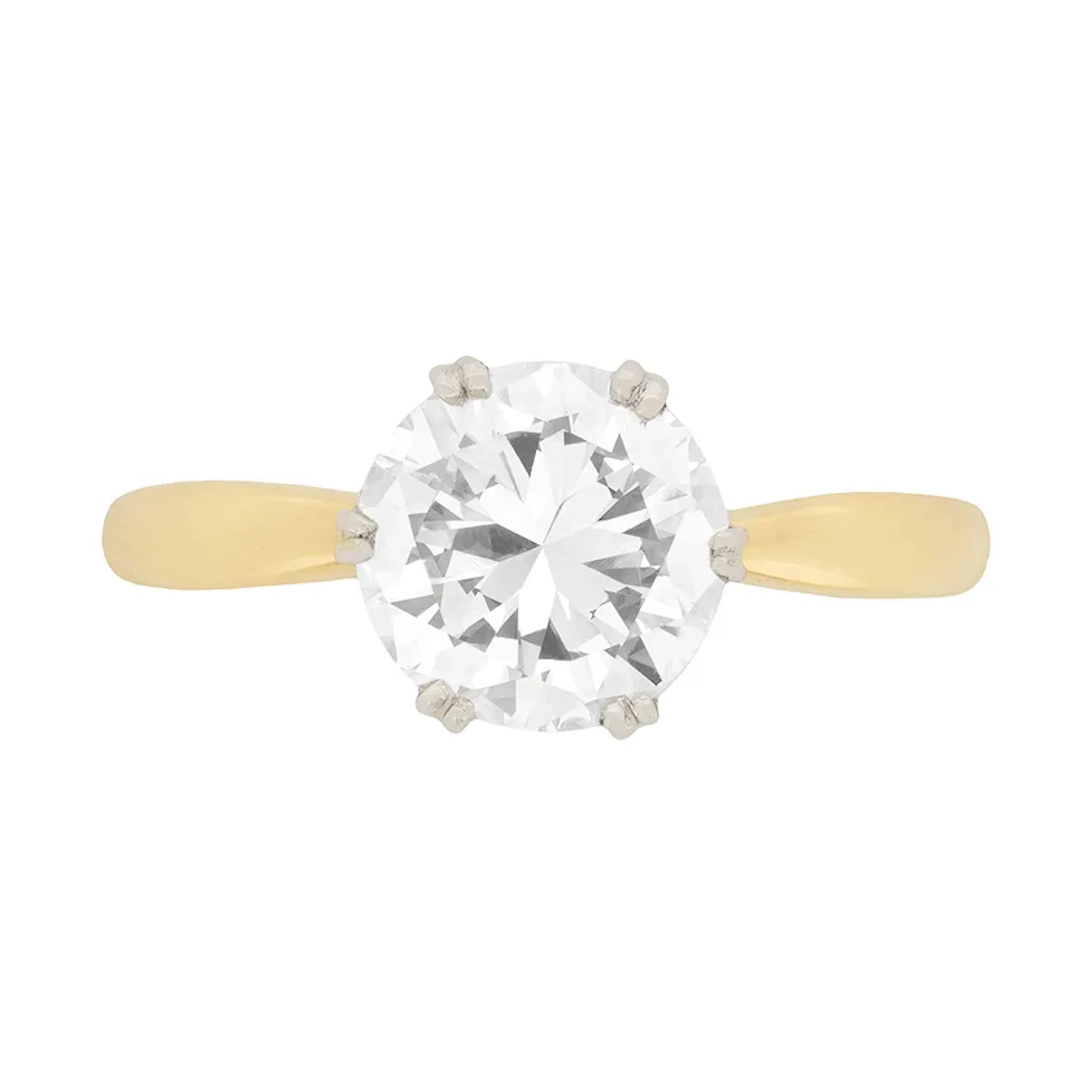 Late Art Deco 1.50ct Diamond Solitaire Engagement Ring, c.1930s