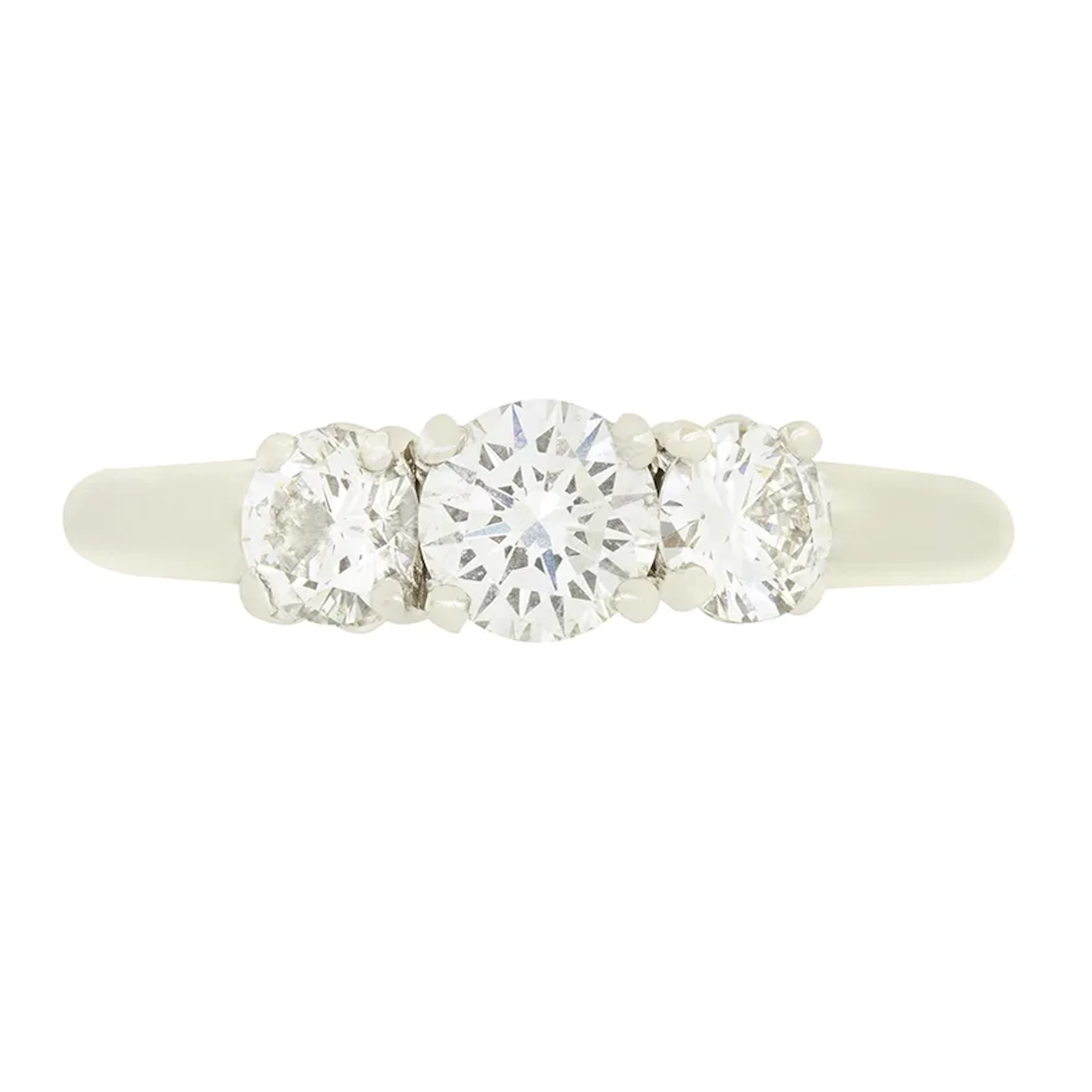 Contemporary 1.09ct Diamond Three Stone Ring