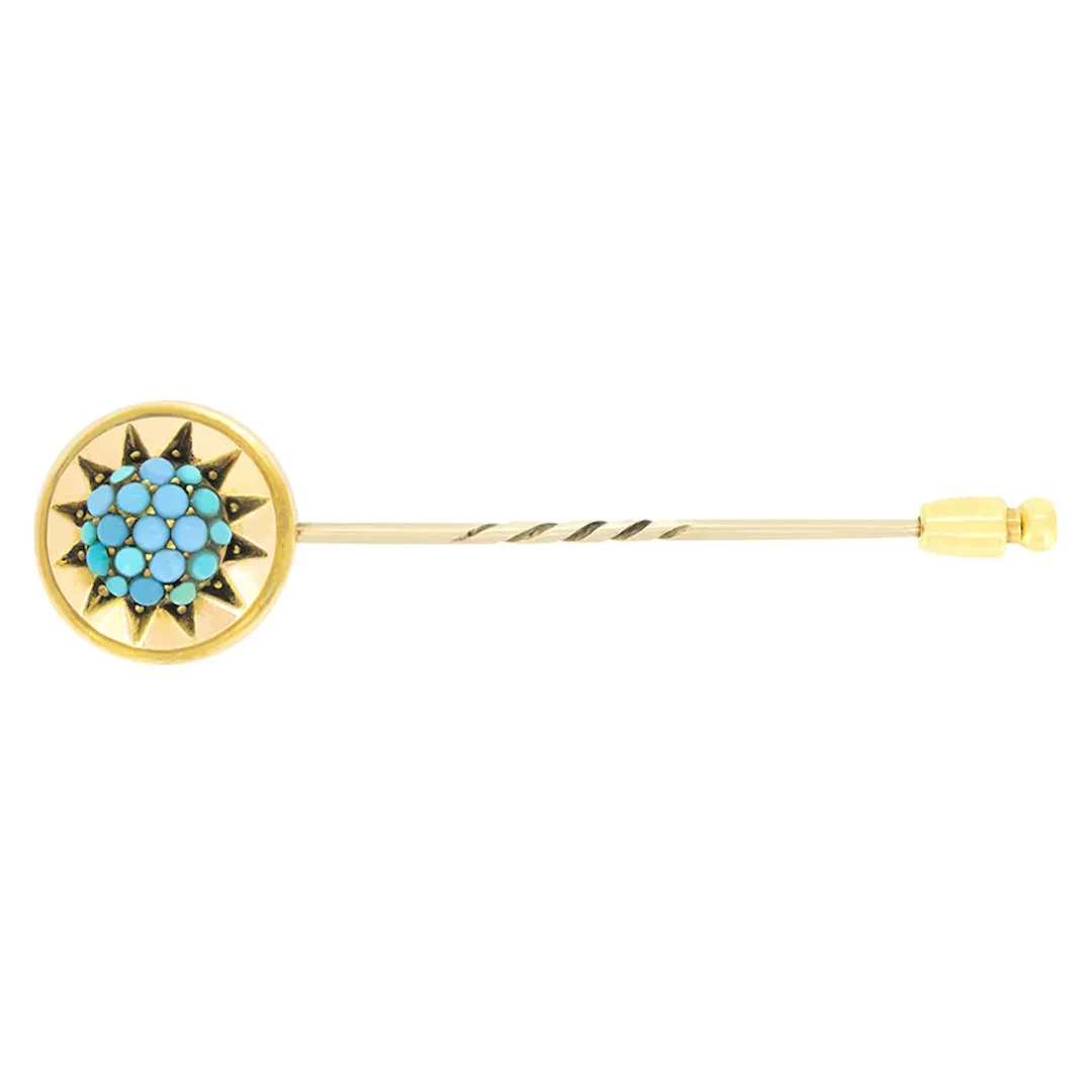 Victorian turquoise pin brooch, c.1900s