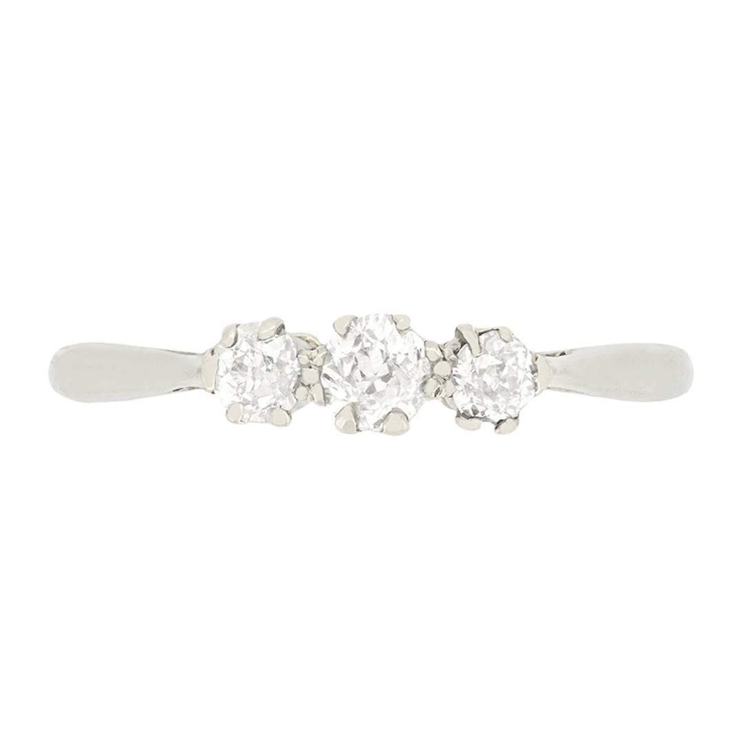 Art Deco 0.50ct Diamond Three Stone Ring, c.1920s