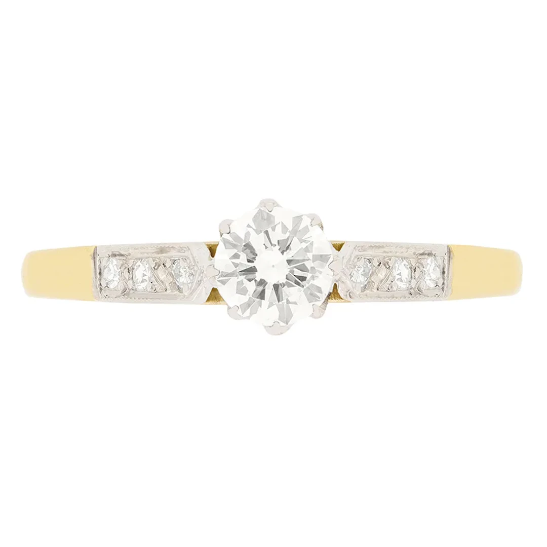 Vintage 0.45ct Diamond Solitaire Ring, c.1940s