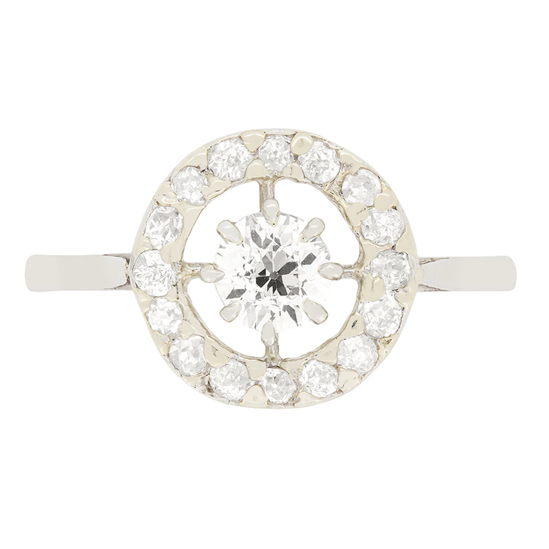Art Deco 0.98ct Diamond Cluster Ring, c.1920s