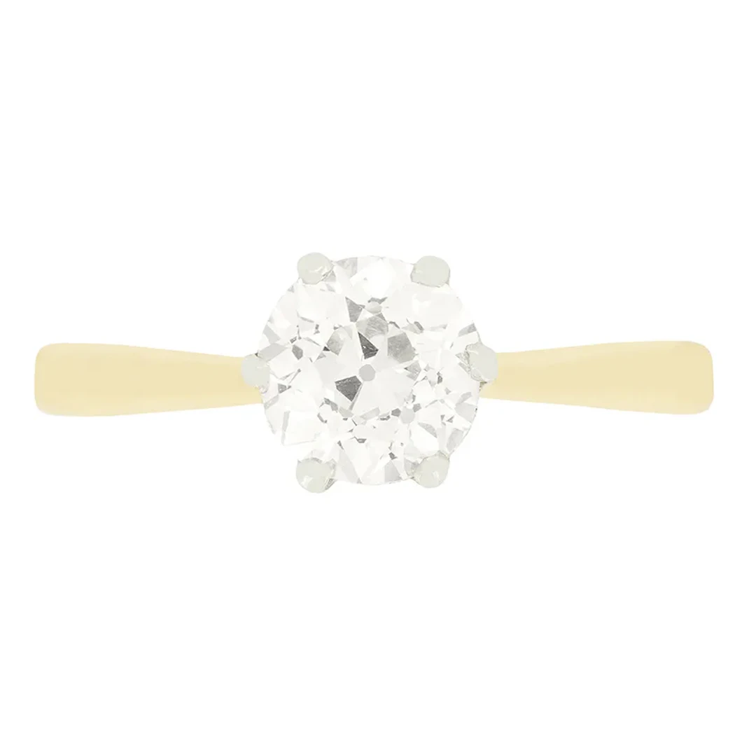 Edwardian 0.95ct Diamond Solitaire Ring, c.1910s