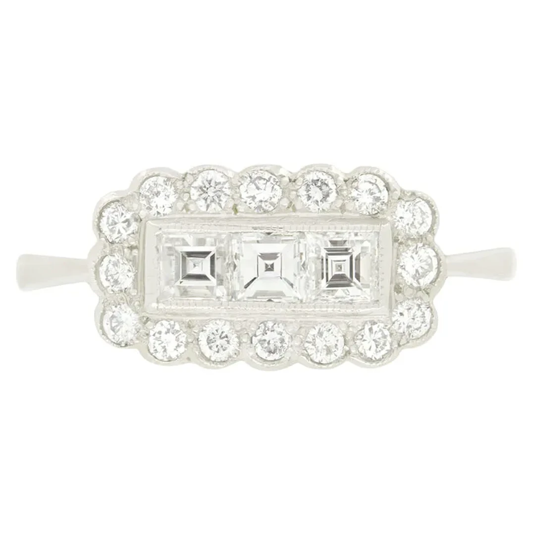 Vintage 0.60ct Diamond Custer Ring, c.1950s