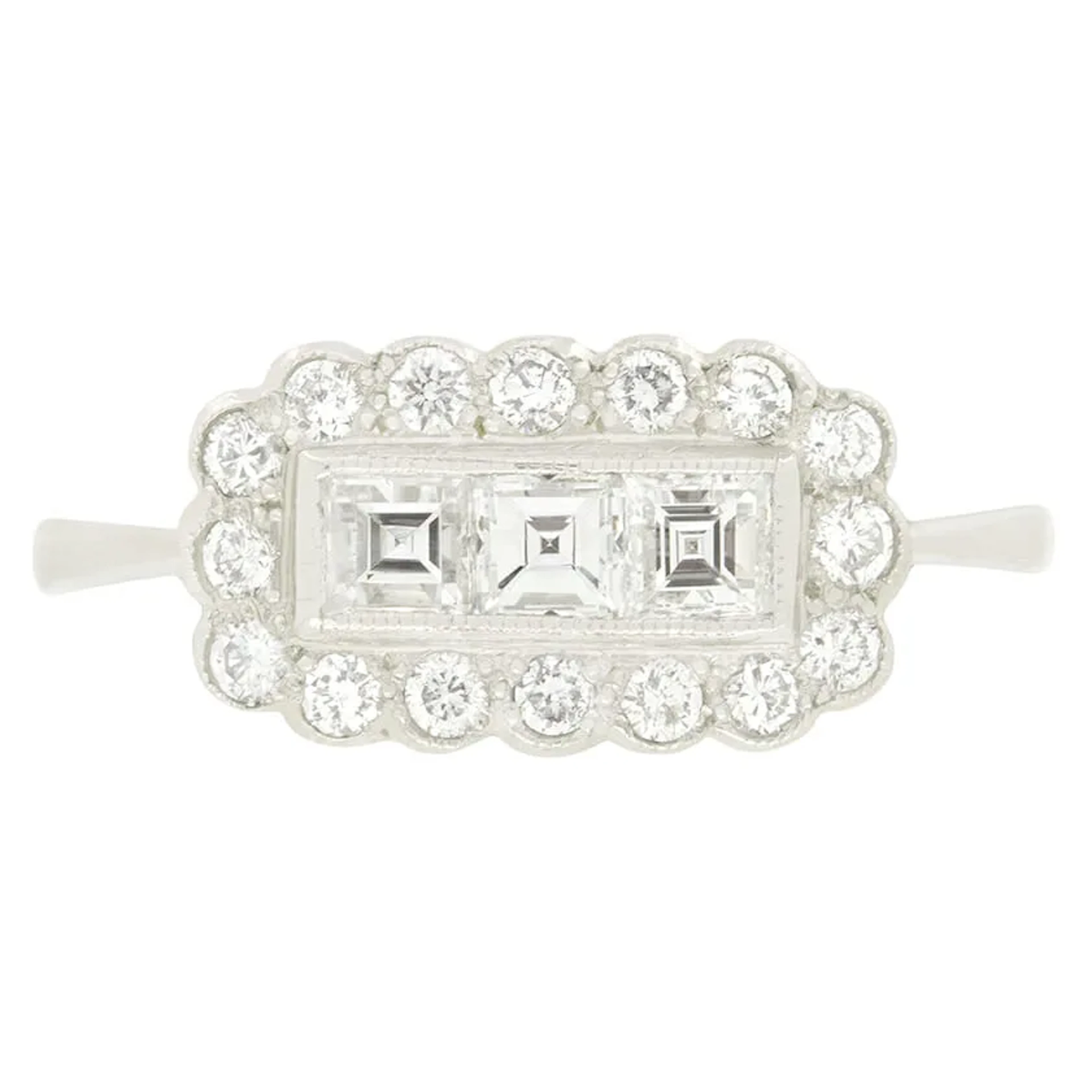 Vintage 0.60ct Diamond Custer Ring, c.1950s
