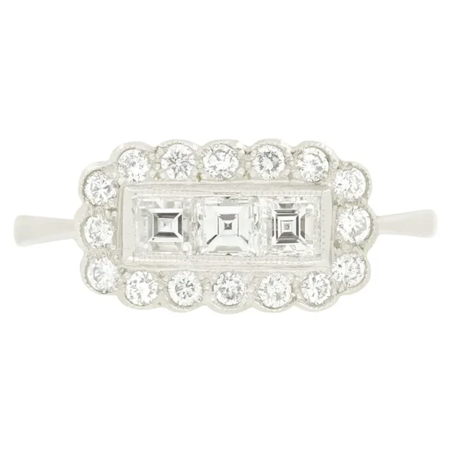 Vintage 0.60ct Diamond Custer Ring, c.1950s