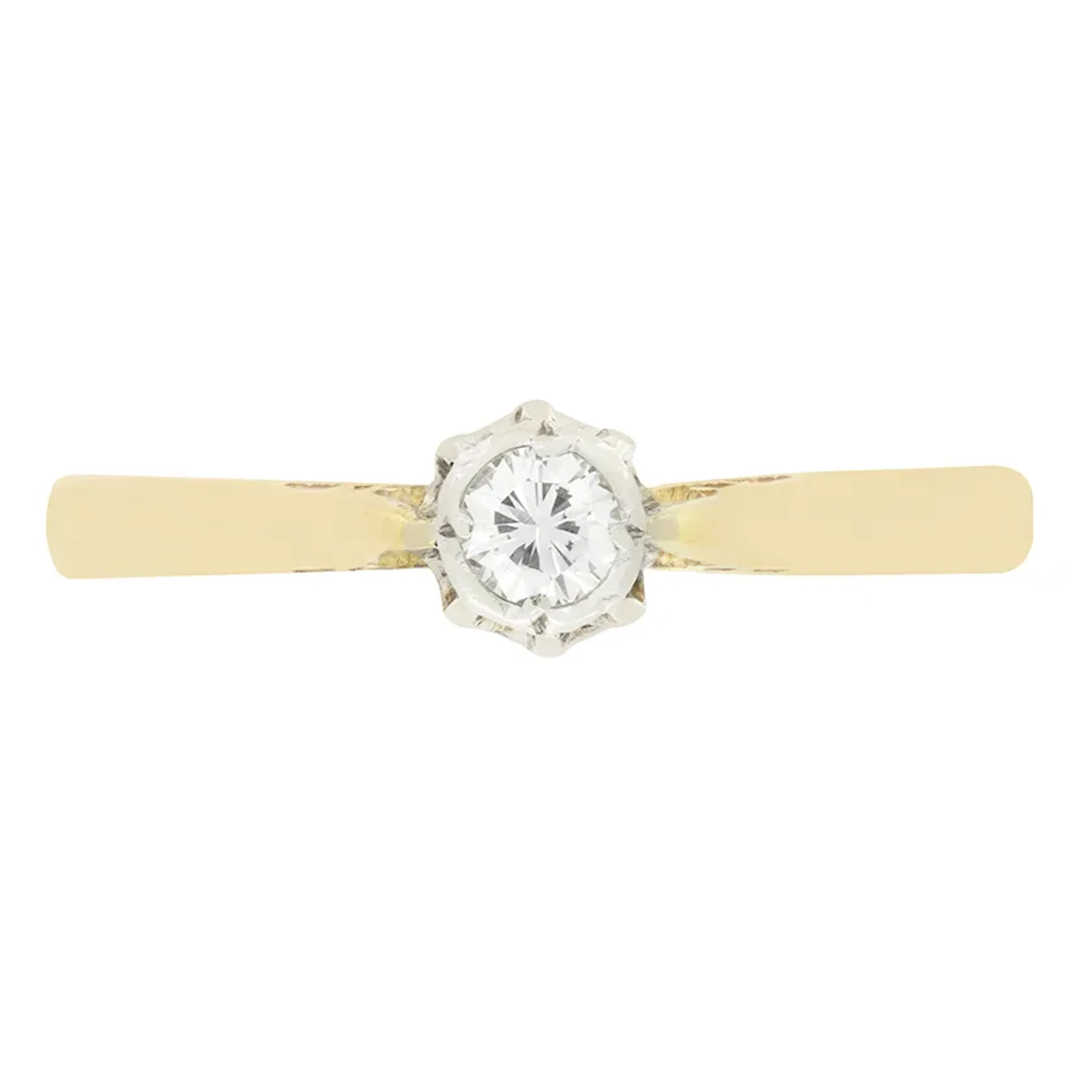 Vintage 0.15ct Diamond Solitaire Ring, hallmarked 1963