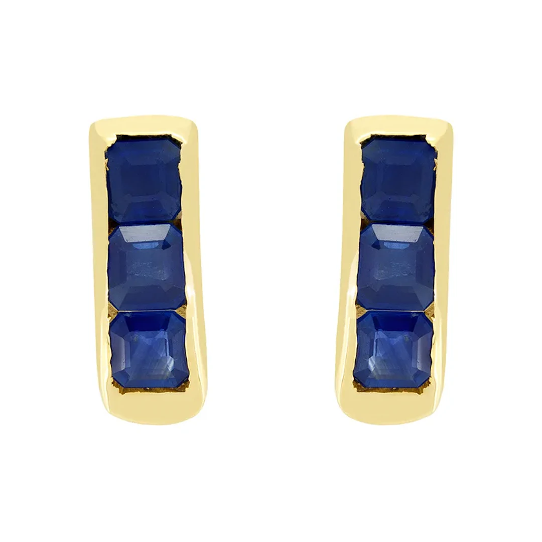 Vintage 1.20ct Sapphire Earrings, c.1980s