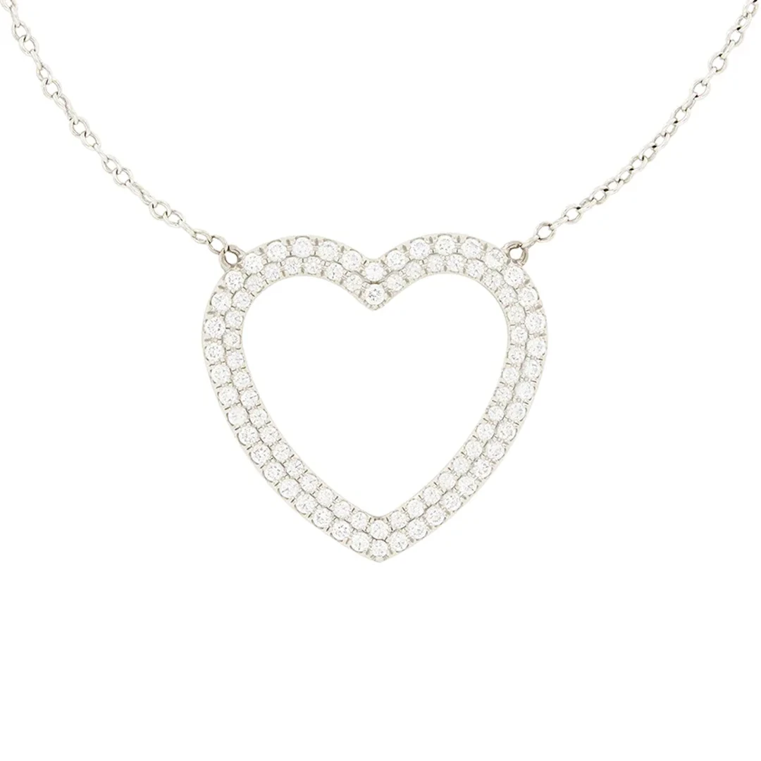 Tiffany & Co. 0.43 Diamond ‘Metro’ Heart Necklace