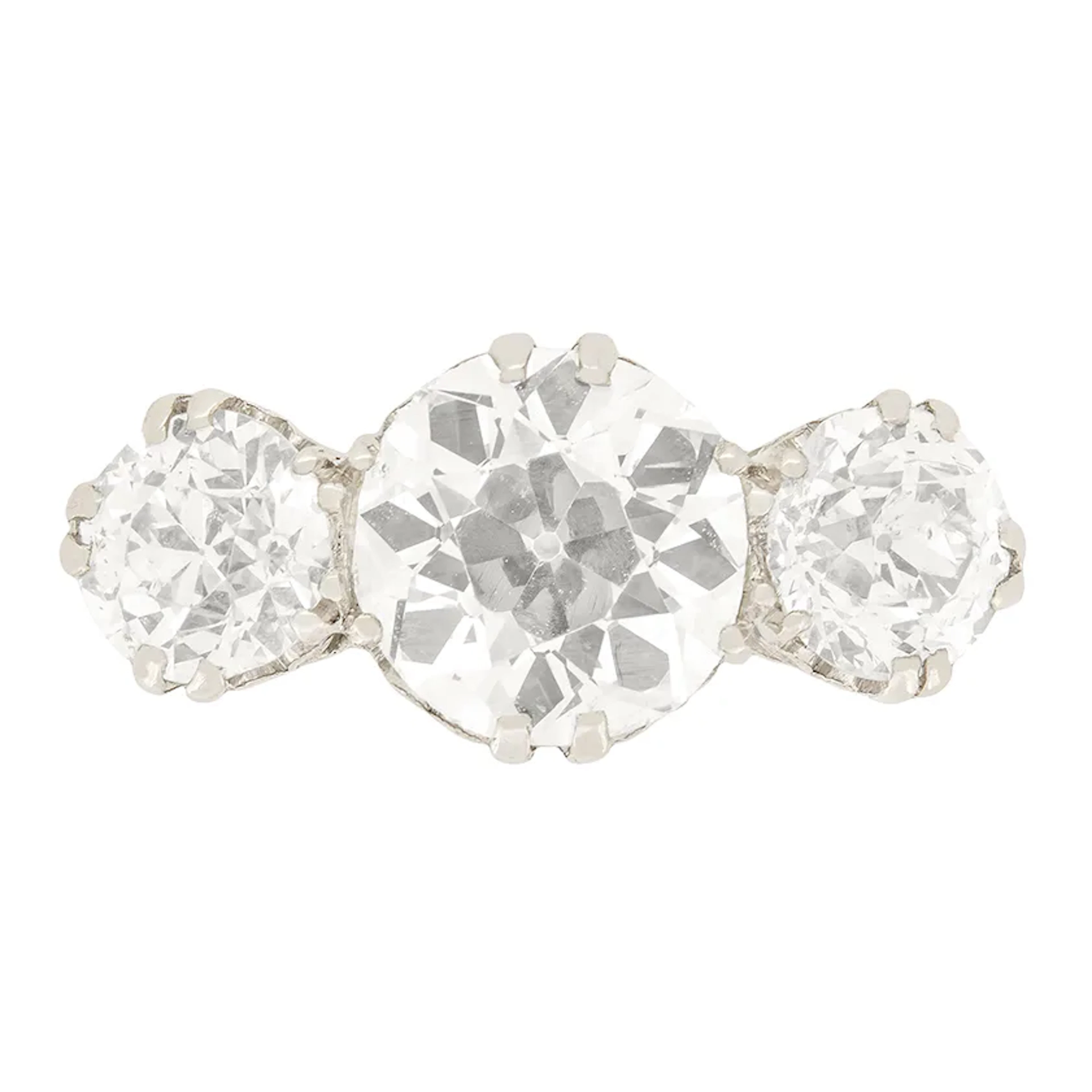 Edwardian 3.50ct Diamond Three Stone Ring, c.1915