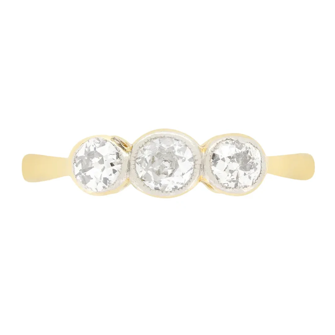Victorian 0.50ct Diamond Three Stone Ring, c.1900s