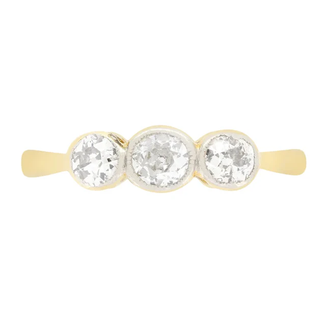 Victorian 0.50ct Diamond Three Stone Ring, c.1900s