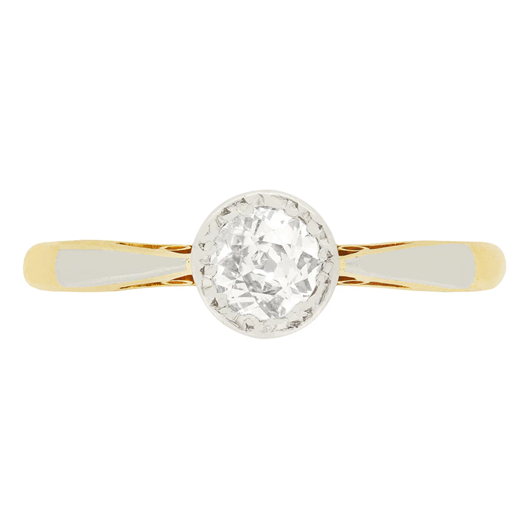 Edwardian 0.35ct Diamond Solitaire Ring, c.1910s
