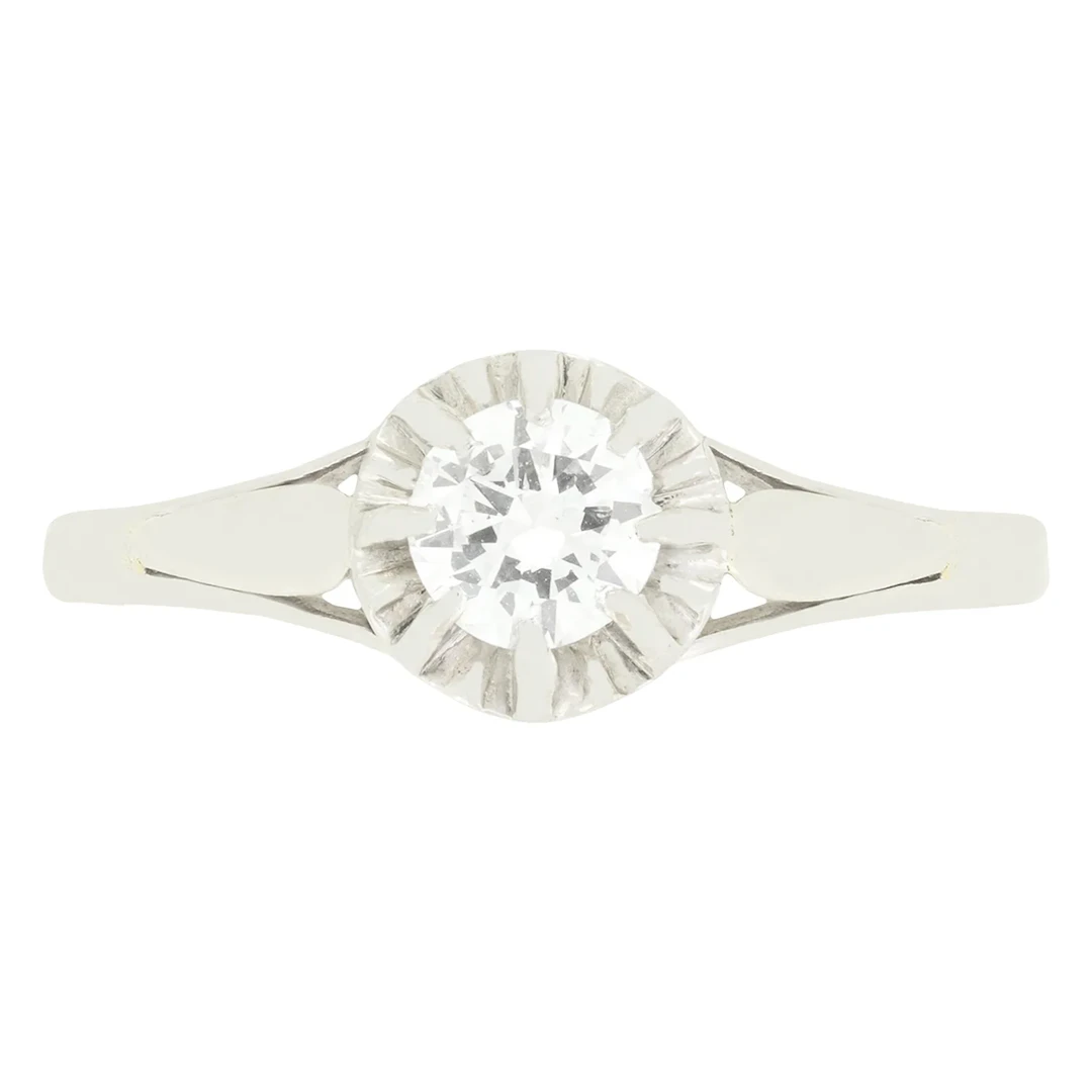Art Deco 0.50ct Diamond Solitaire Ring, c.1920s