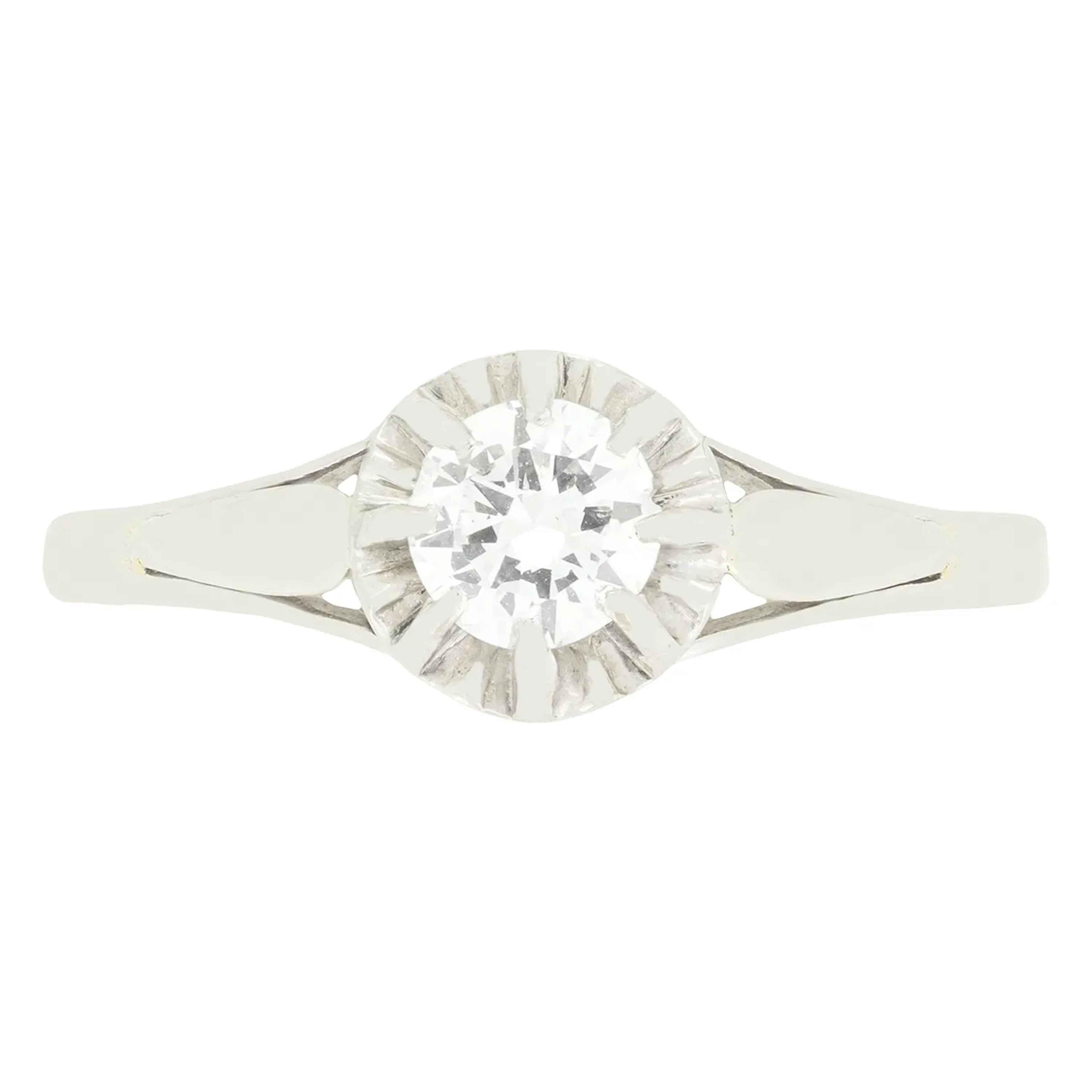 Art Deco 0.50ct Diamond Solitaire Ring, c.1920s