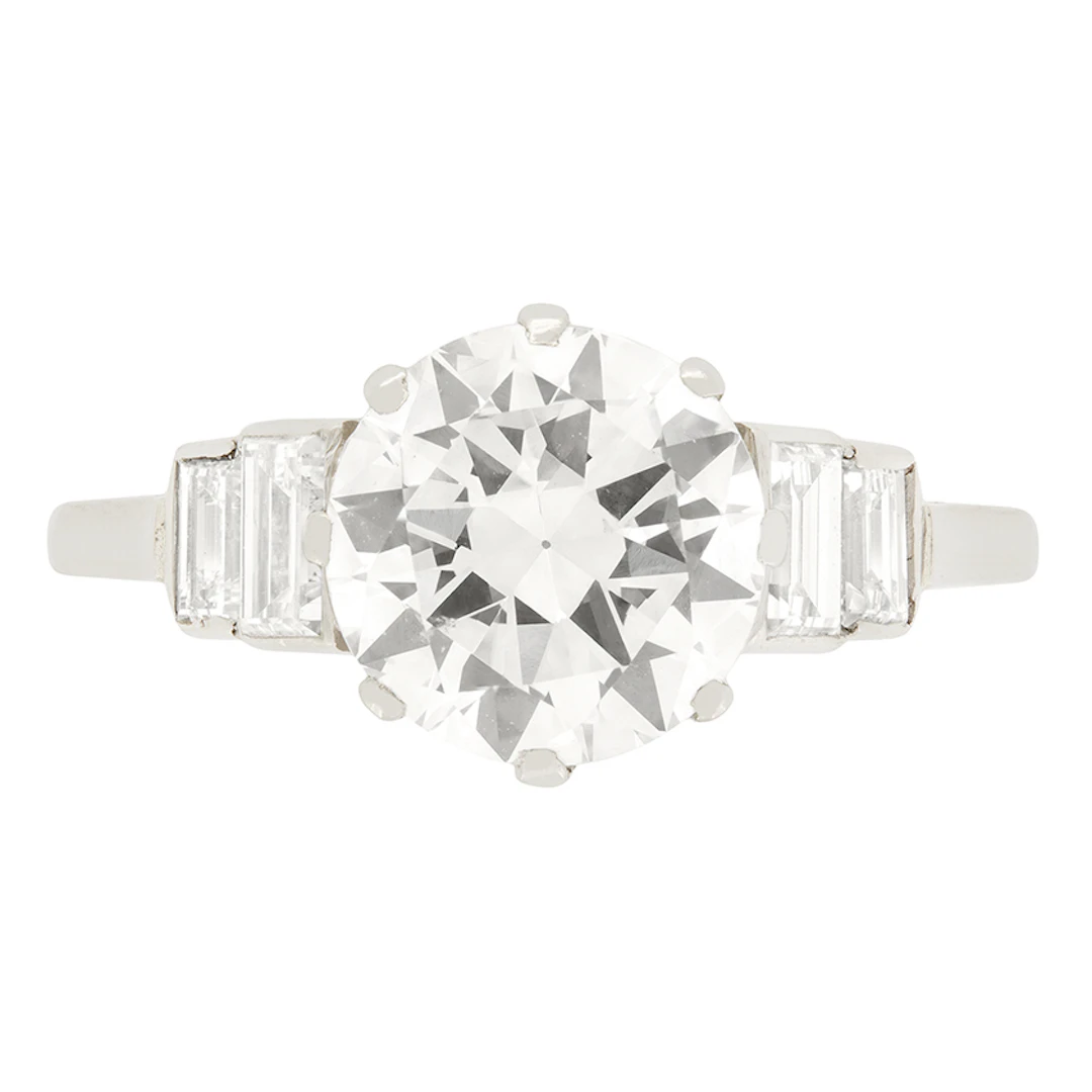 Late Deco 2.25ct Diamond Solitaire Ring, c.1930s