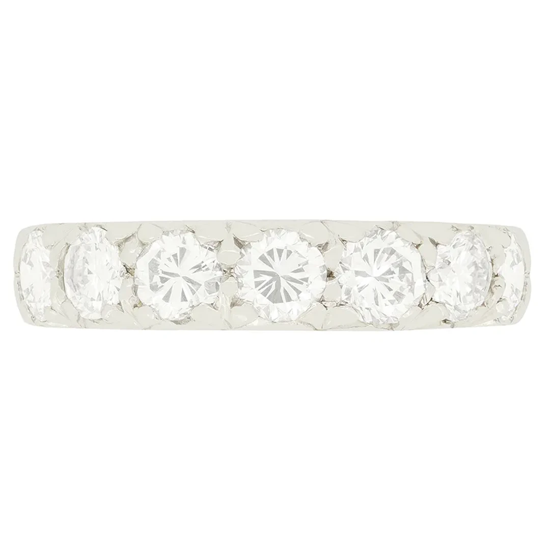 Vintage 1.40ct Diamond Seven Stone Ring, c.1970s