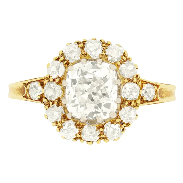 Victorian 2.90ct Diamond Cluster Ring, c.1880s