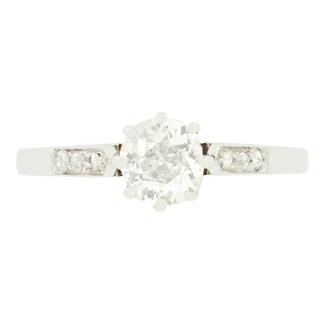 Art Deco 0.55ct Diamond Solitaire Ring, c.1920s